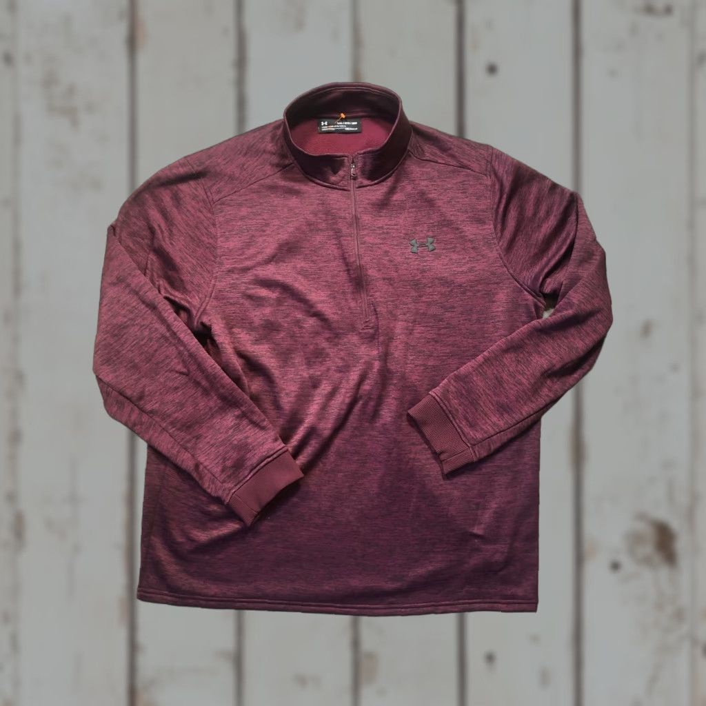 Under Armour Under Armour Pullover Mens 3XL Burgundy ColdGear Quarter Zip Fleece Loose Fit Size US XXL / EU 58 / 5 - 1 Thumbnail