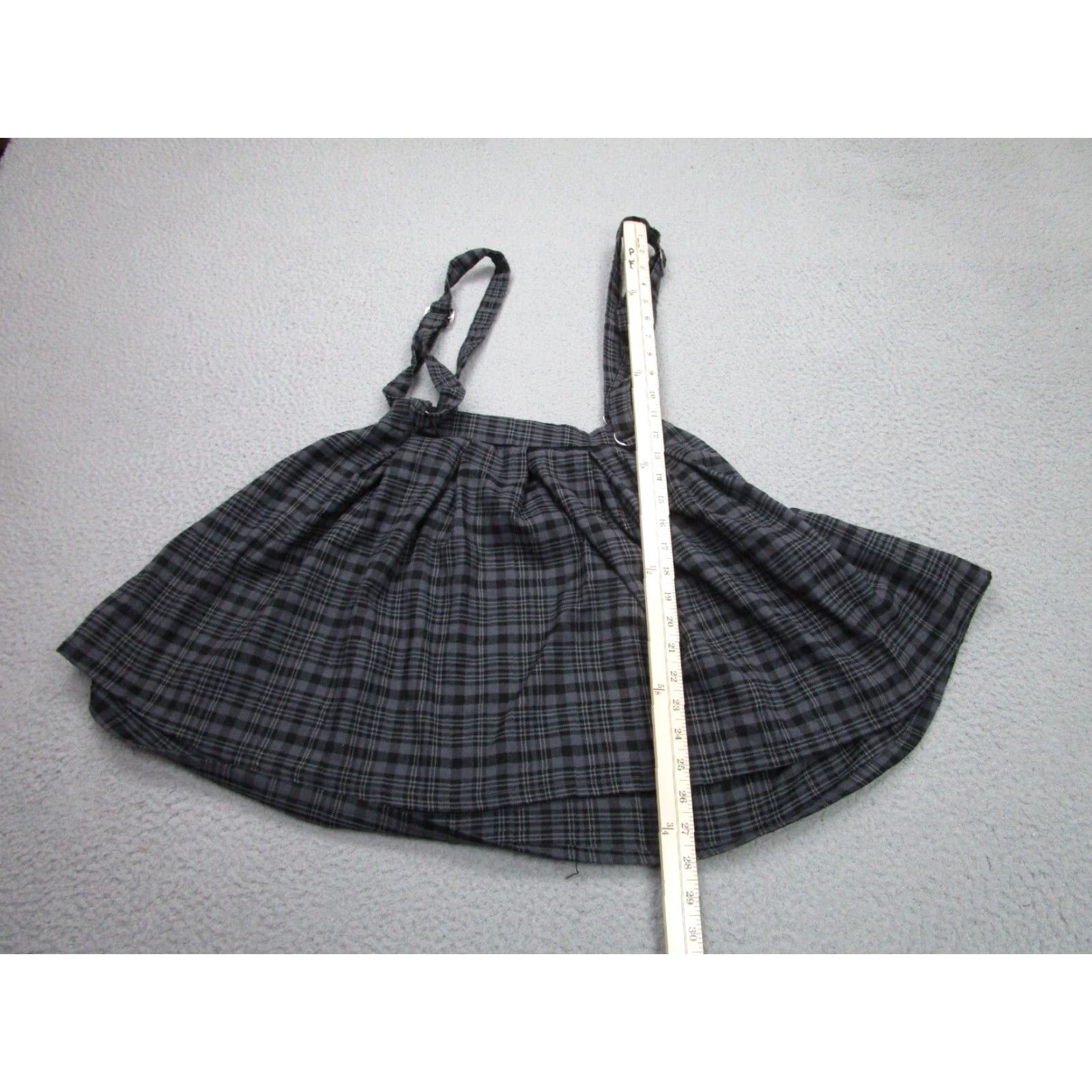 Hot Topic Hot Topic Plaid Mini Skirt Womens Small Gray Black Strap Punk Style Size 28" / US 6 / IT 42 - 5 Thumbnail