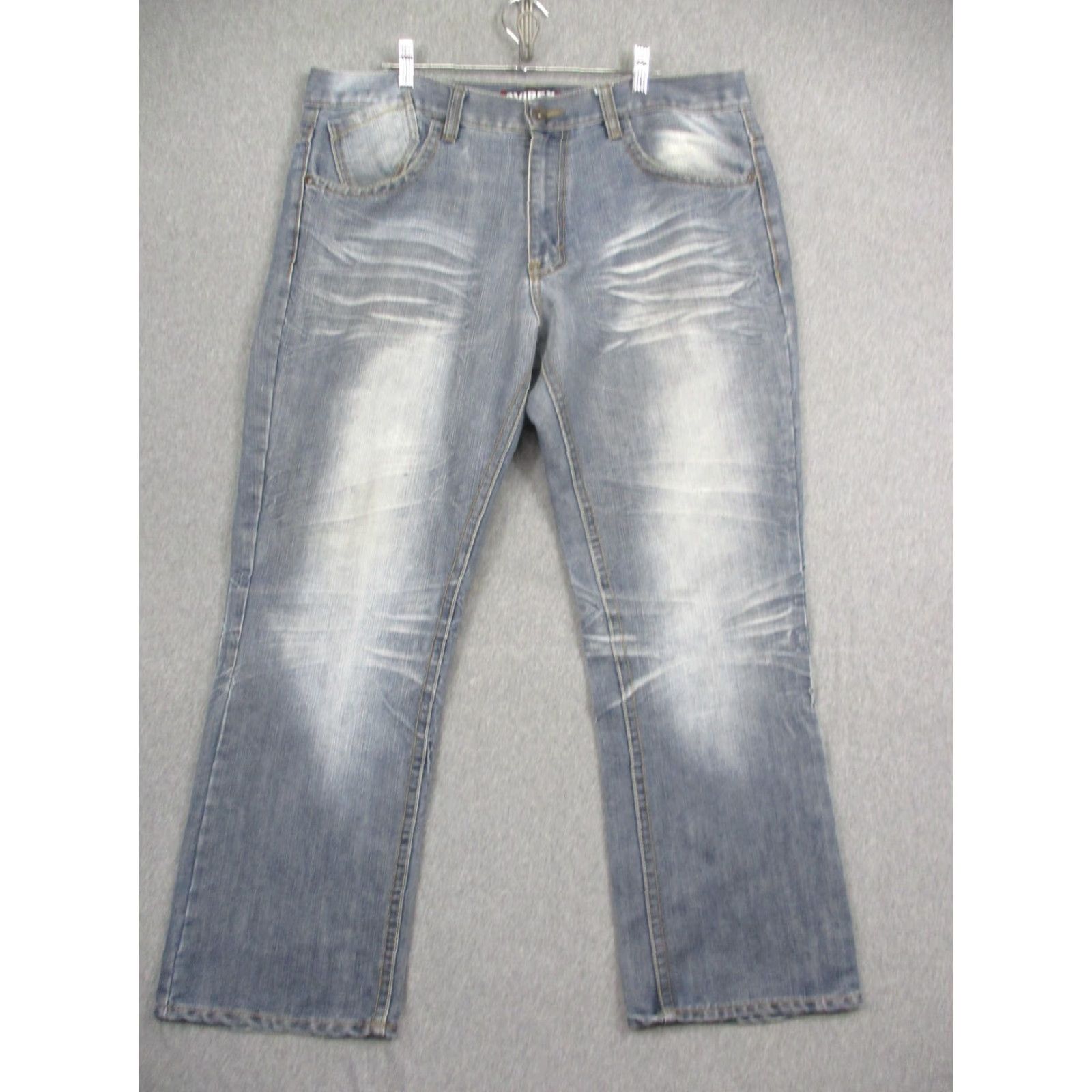 Avirex Avirex Jeans Mens 38x32 Blue Distressed Embroidered Back Pocket Straight Leg Denim Size US 38 / EU 54 - 3 Thumbnail