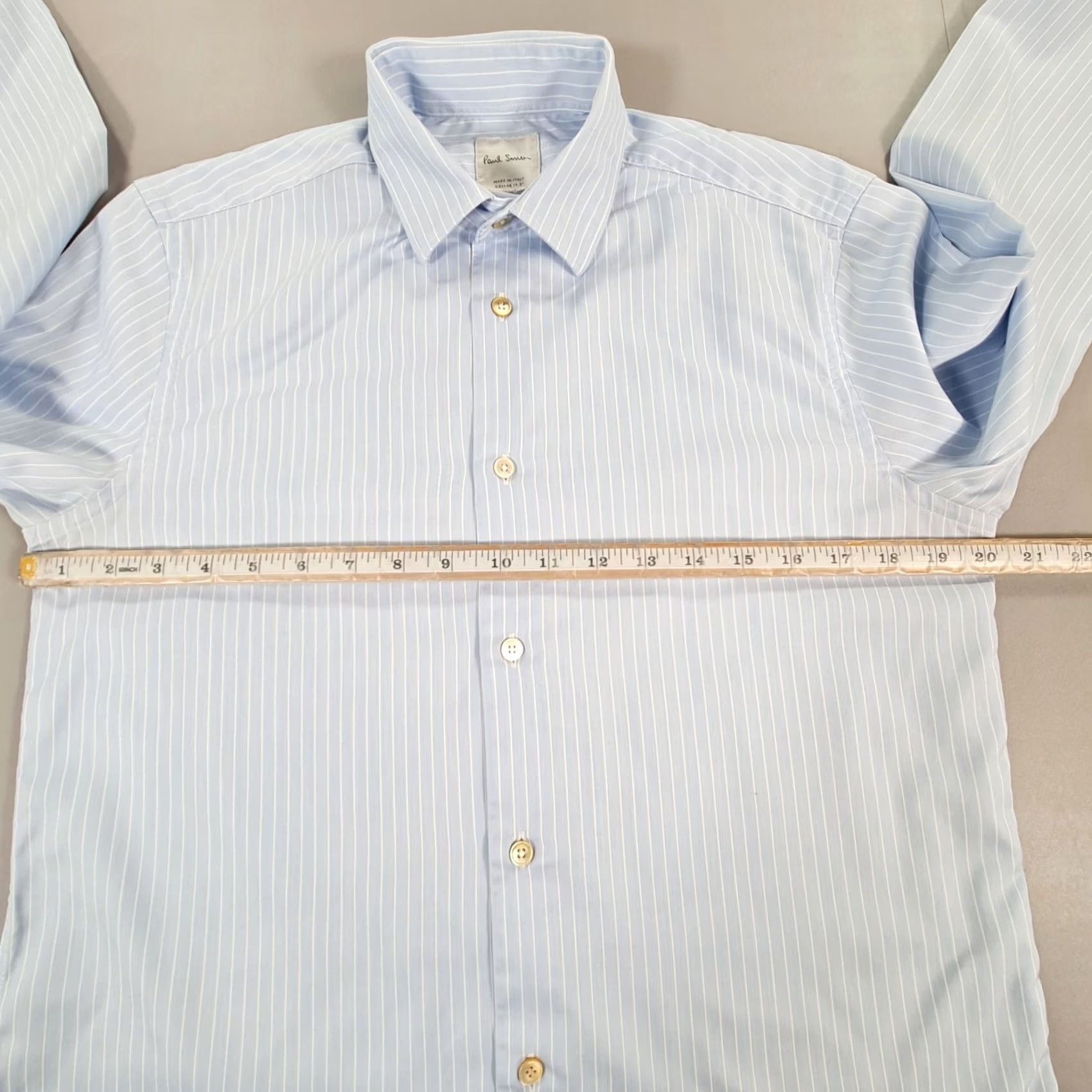 Paul Smith Paul Smith Mens Shirt Striped Long Sleeve Cotton Button-Up 15.5 M Blue Casual Vintage No Shirt Mens Regular Size M Size US M / EU 48-50 / 2 - 7 Thumbnail