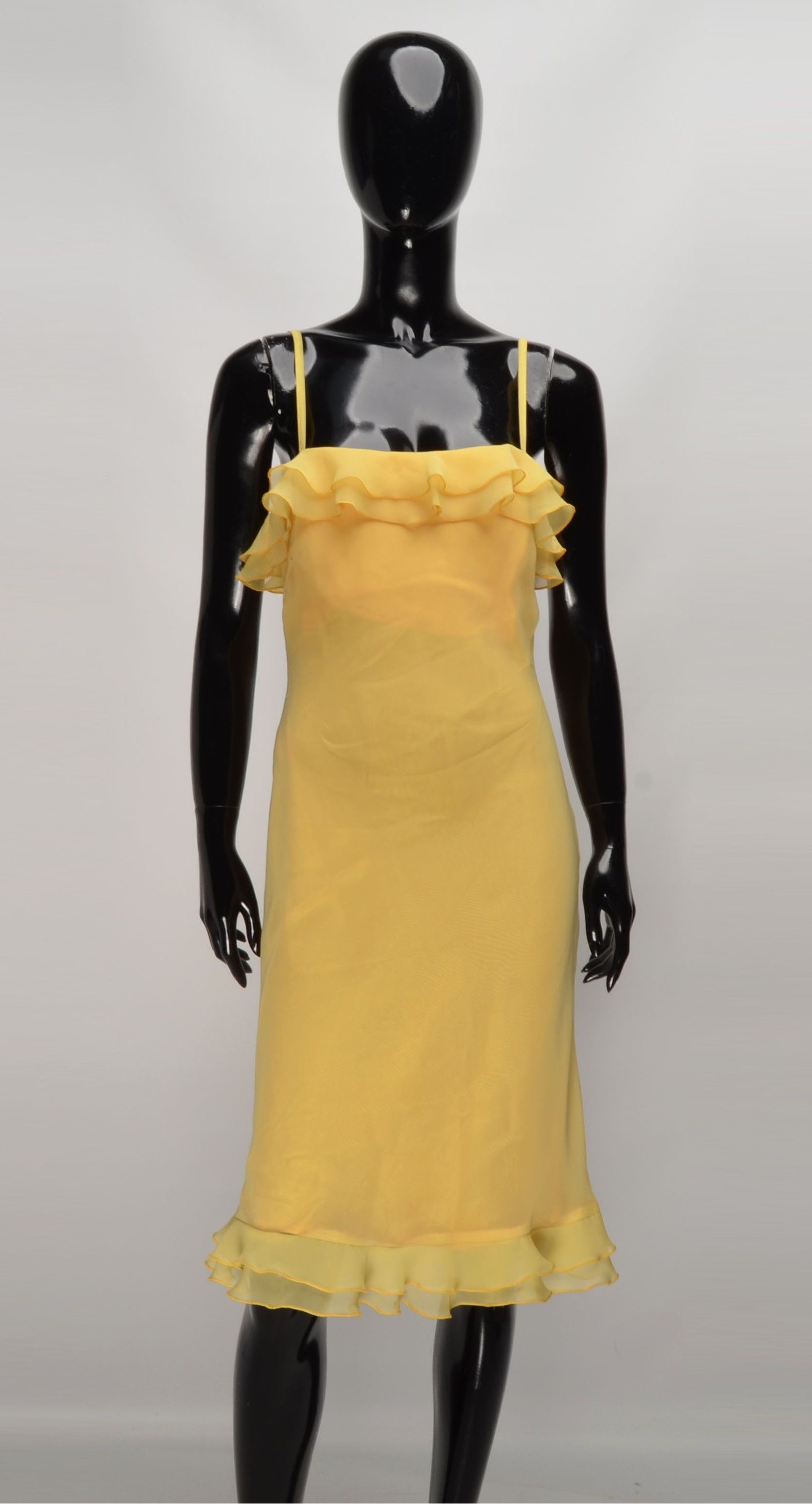 Other Vintage Chou Chou 90's Ruffle Yellow Coquette Dress Size M / US 6-8 / IT 42-44 - 1 Thumbnail