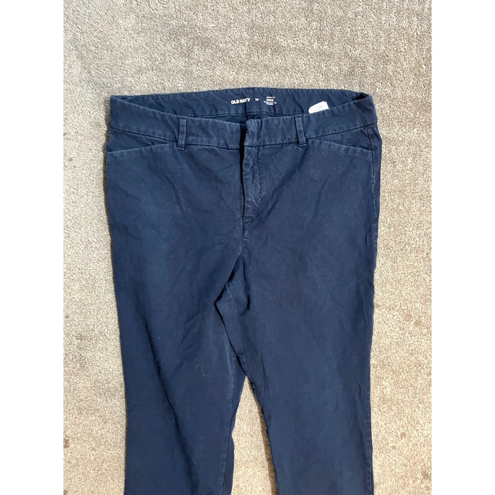 Old Navy Old Navy Blue Pixie Skinny High-Rise Ankle Pants Women Size 14 (Pockets) Solid Size 36" / US 14 / IT 50 - 2 Thumbnail