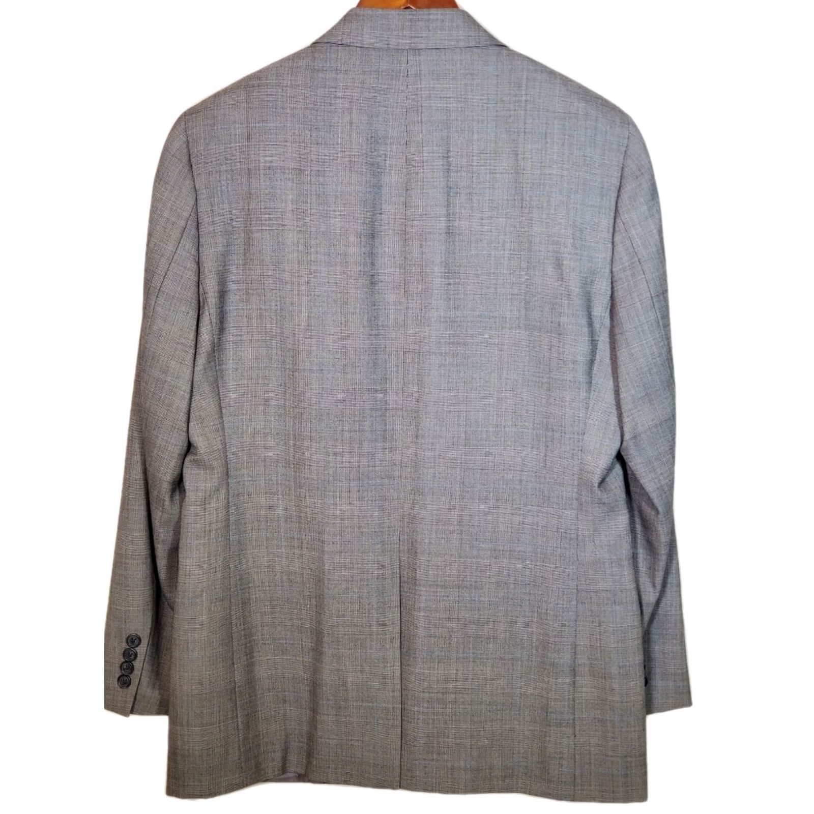 Brooks Brothers Brooks Brothers Sport Coat Glen Plaid Wool Fitzgerald Fit 40R Mens 346 Notch Lapel 2-Button 4-Button Sleeve Regular Gray Blue Size US XXS / EU 40 - 2 Thumbnail