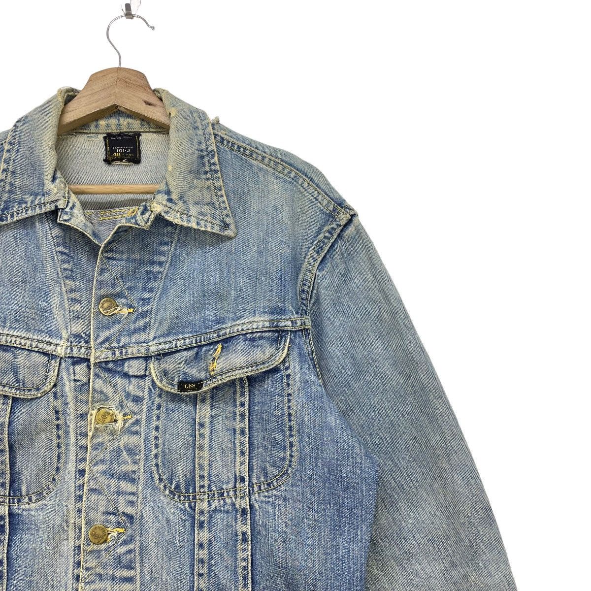 Lee 🔥Vtg 80s Distressed Lee Riders 1O1 Jacket Trucker Denim Size US M / EU 48-50 / 2 - 4 Thumbnail