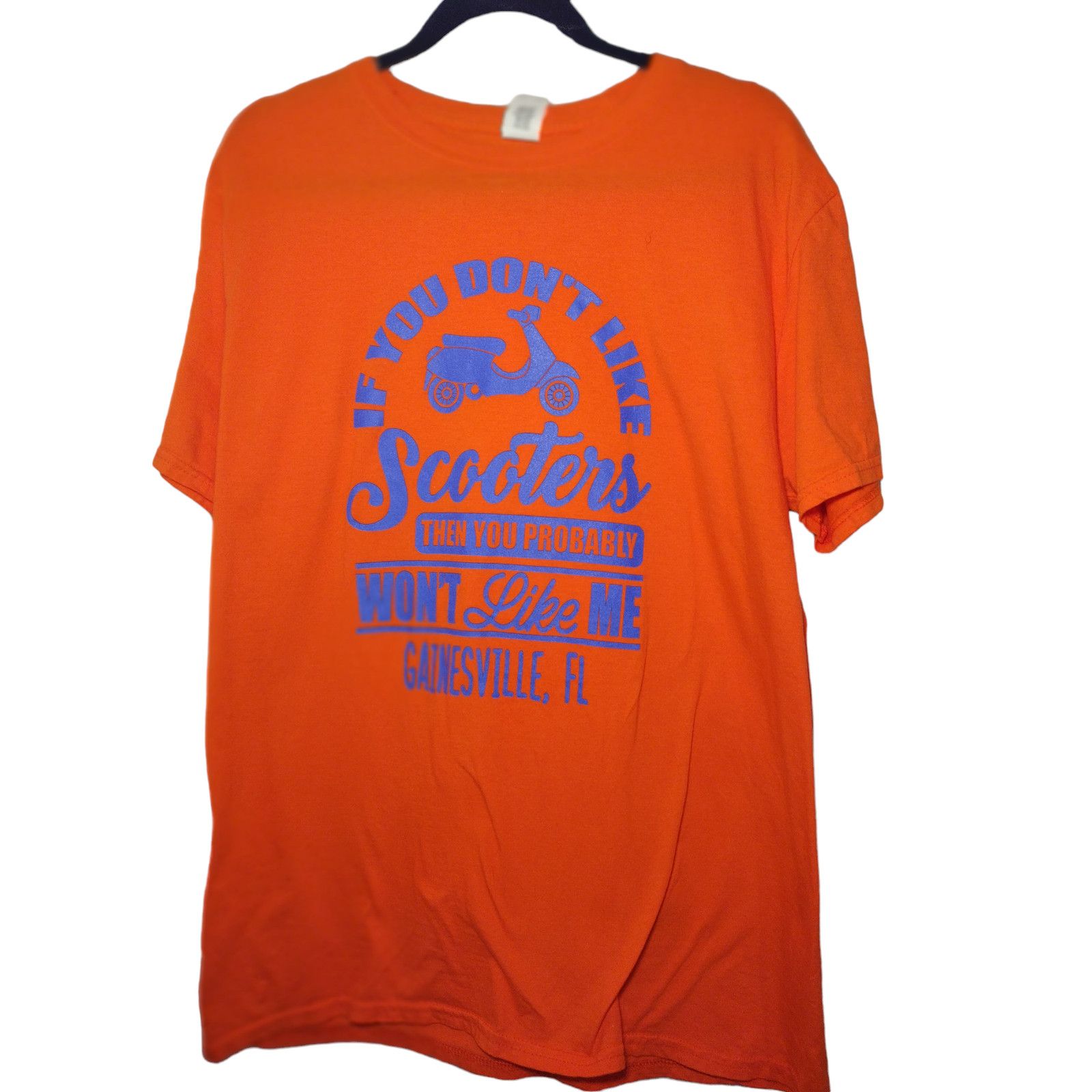 Gildan Gildan Mens Scooter Graphic Print T-Shirt Orange Large Size US L / EU 52-54 / 3 - 1 Thumbnail