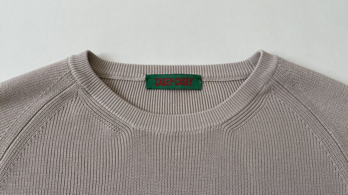 Casey Casey Beige ‘Rib Stitch’ Knit Cotton Sweater Size US XL / EU 56 / 4 - 4 Thumbnail