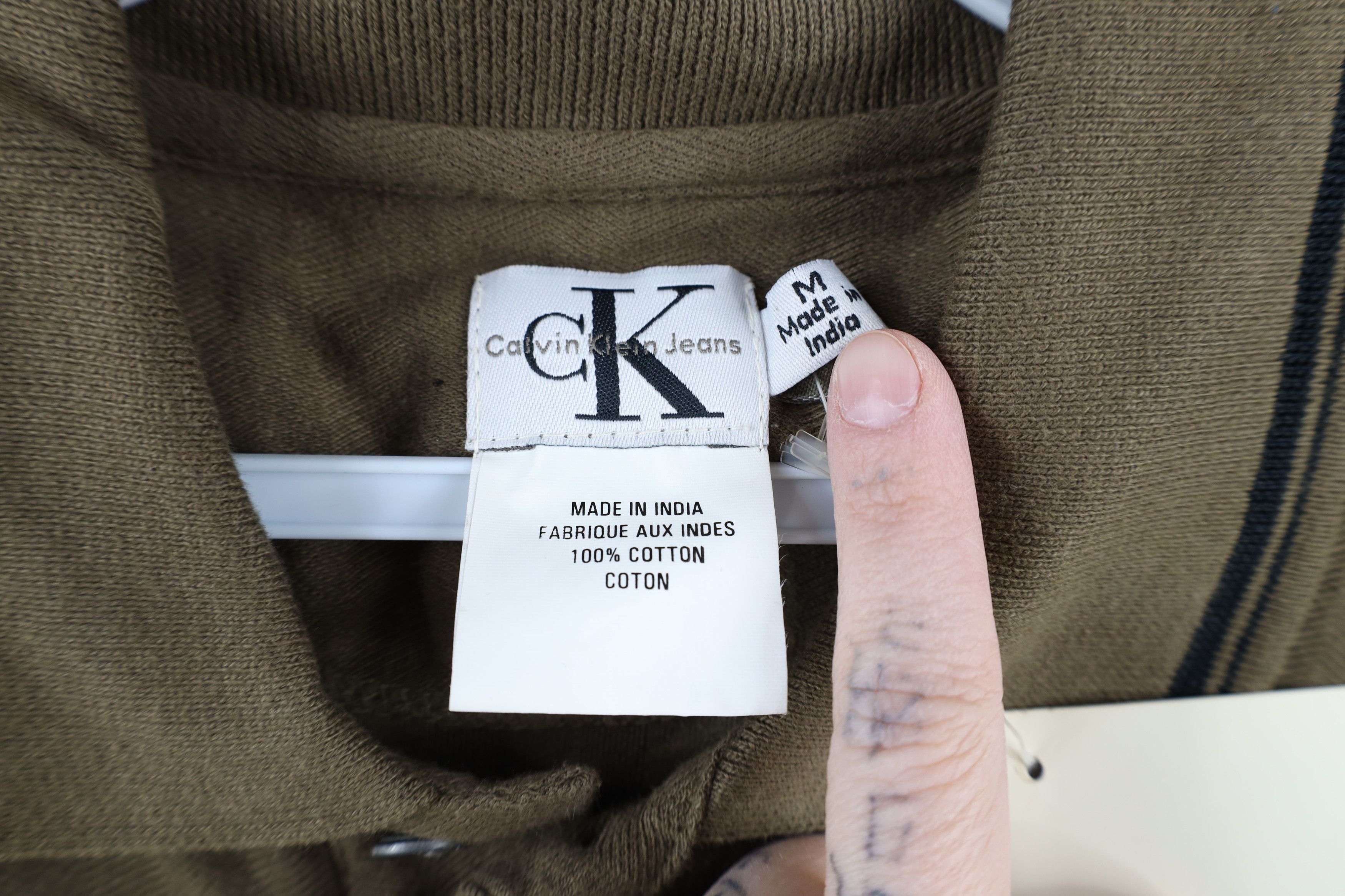 Calvin Klein × Vintage Deadstock Vintage 90s Calvin Klein Herringbone Polo Green Size US M / EU 48-50 / 2 - 5 Thumbnail