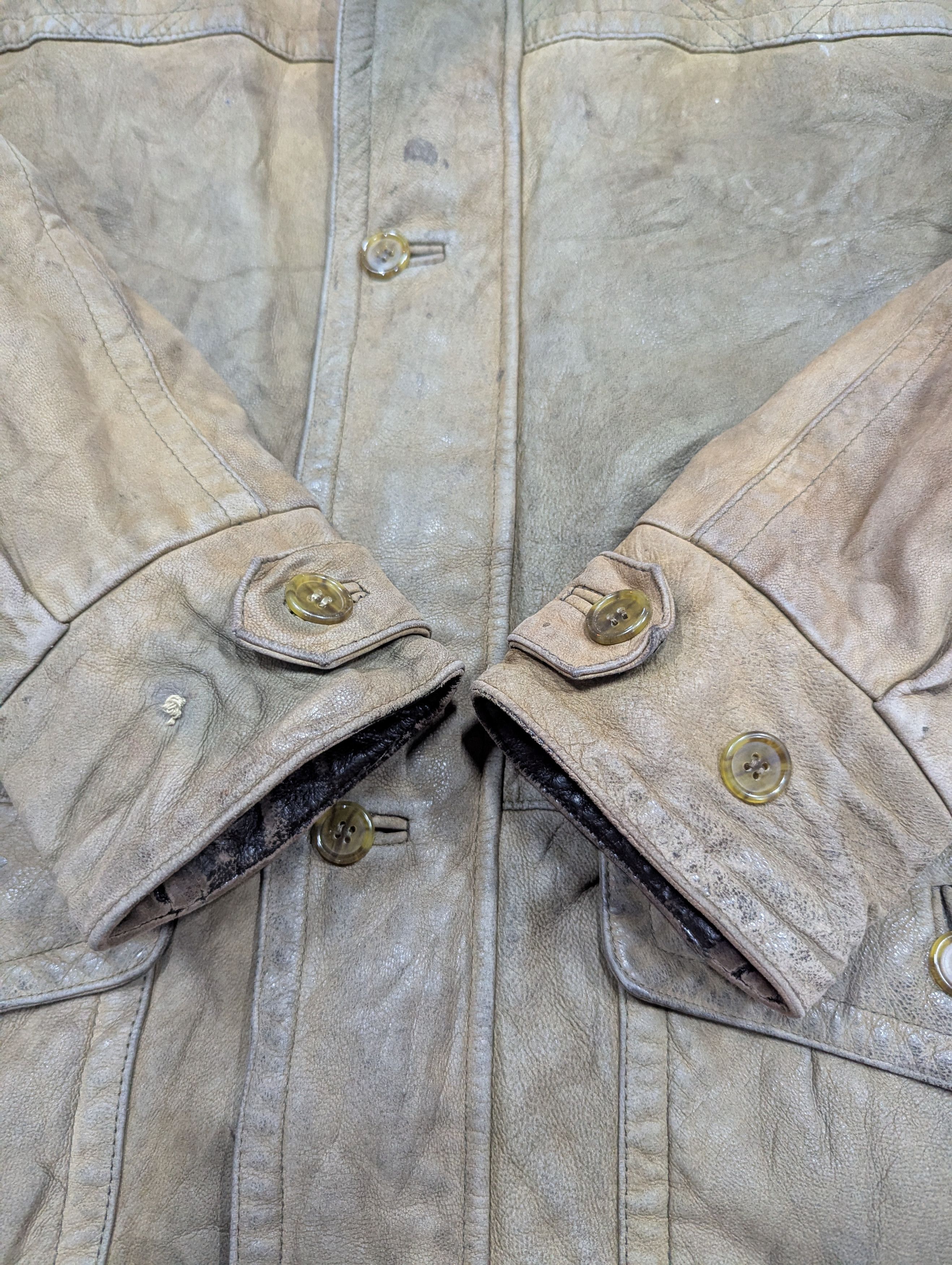 Burberry Prorsum Vintage Thrashed Burberry Prorsum Leather Field Jacket Size US M / EU 48-50 / 2 - 12 Thumbnail