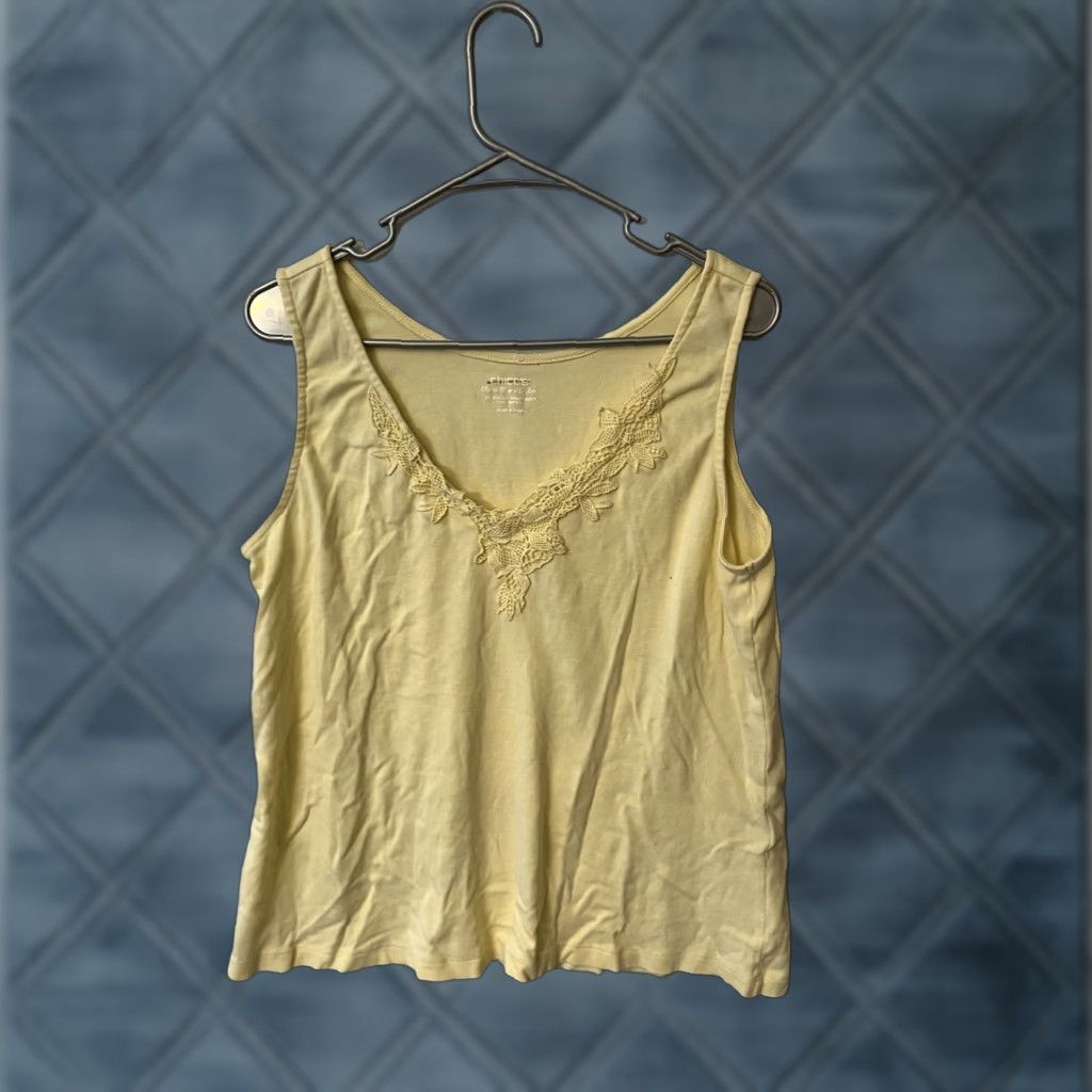 Vintage Chicos Tank Top Shirt Womens XL Yellow Tee 3 / XL Size XL / US 12-14 / IT 48-50 - 1 Thumbnail