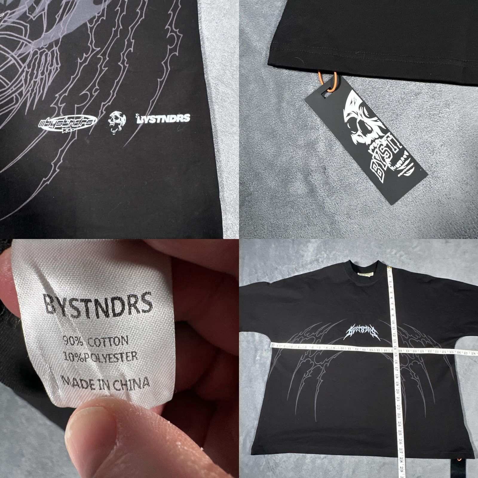 Vintage BYSTNDRS Shirt Mens Small Black Anime Skull Graphic Oversized Streetwear Tee Shirt Size US S / EU 44-46 / 1 - 8 Thumbnail