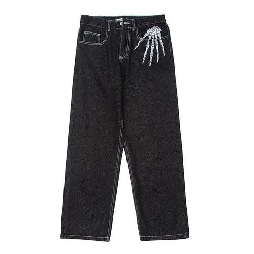 Japanese Brand Hirakawa x Mia Retro Skull Hand Bone Embroidery Jeans Pant Size US 30 / EU 46 - 3 Thumbnail