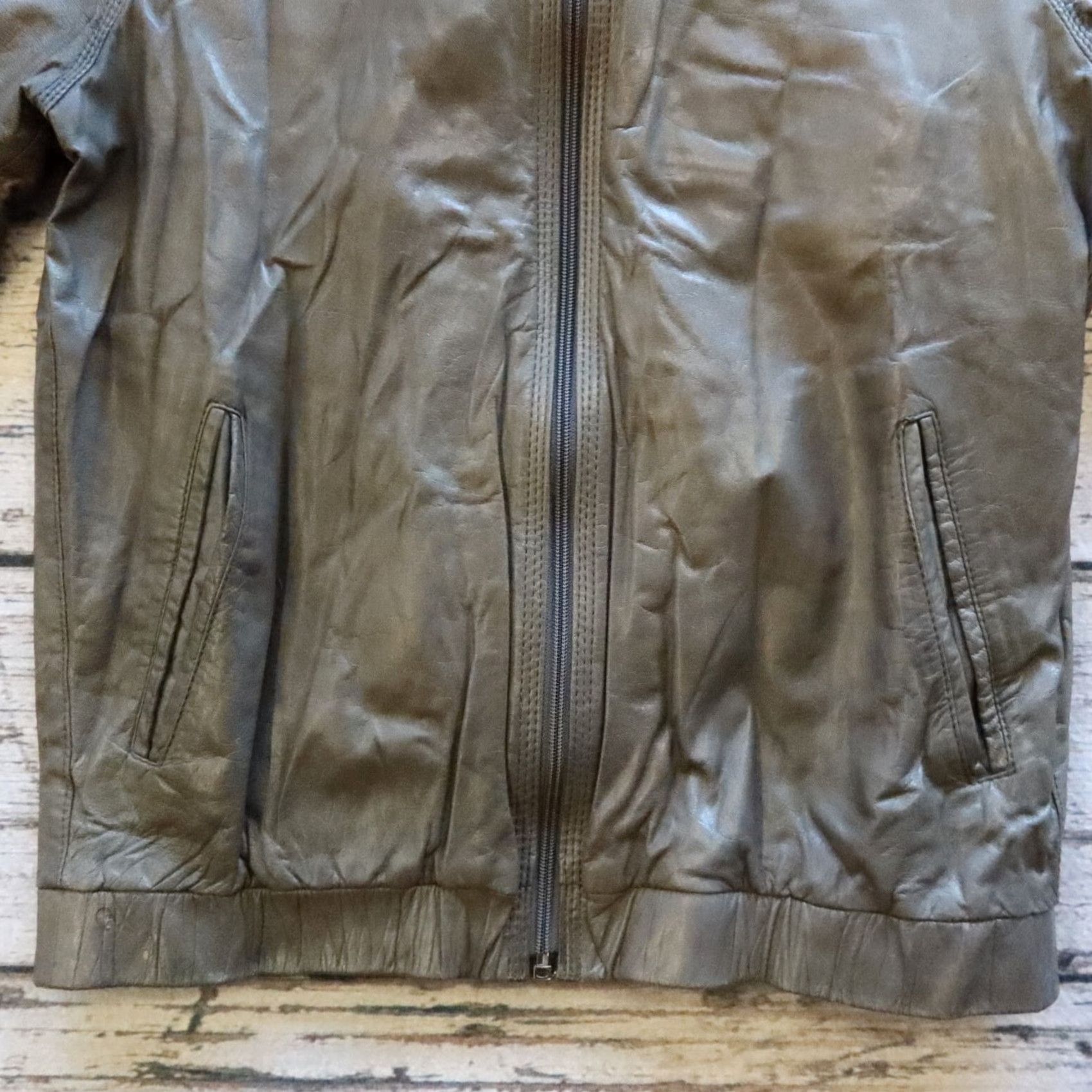 Vintage VINTAGE Michael Hoban North Beach Leather Jacket Gray 70s Motorcycle Jacket Mens Size 38 Size US XXS / EU 40 - 4 Thumbnail