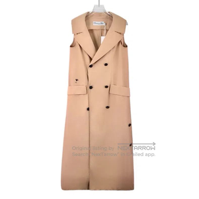 Dior Dior Brown cotton lapel double-breasted sleeveless windbre Size XS / US 0-2 / IT 36-38 - 1 Thumbnail