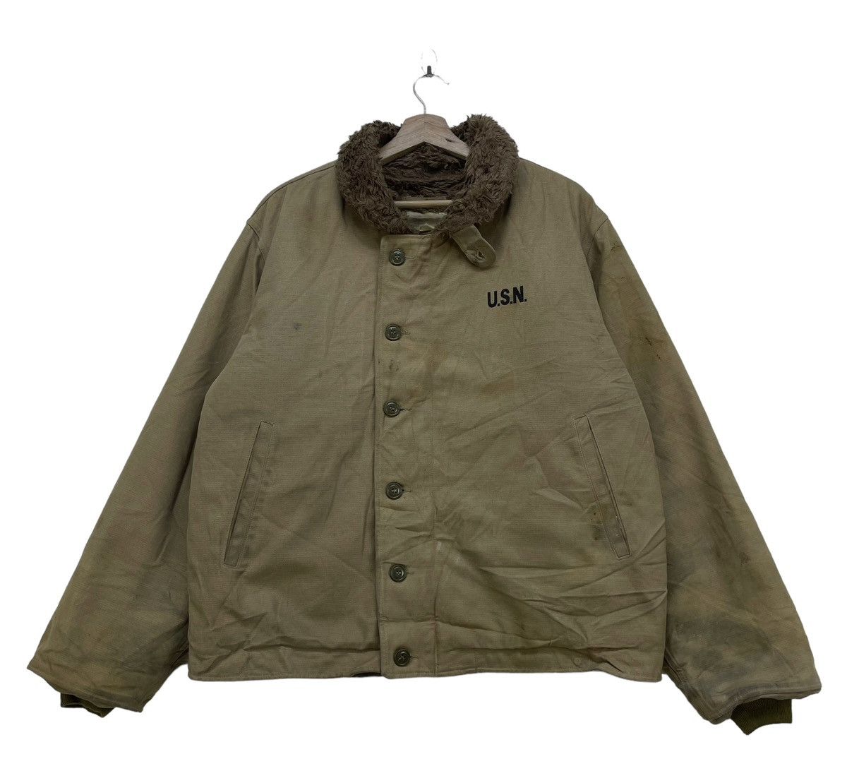 image of Marine Vintage Ww 2 Army N 1 Deck Jacket in Olive, Men's (Size Medium)