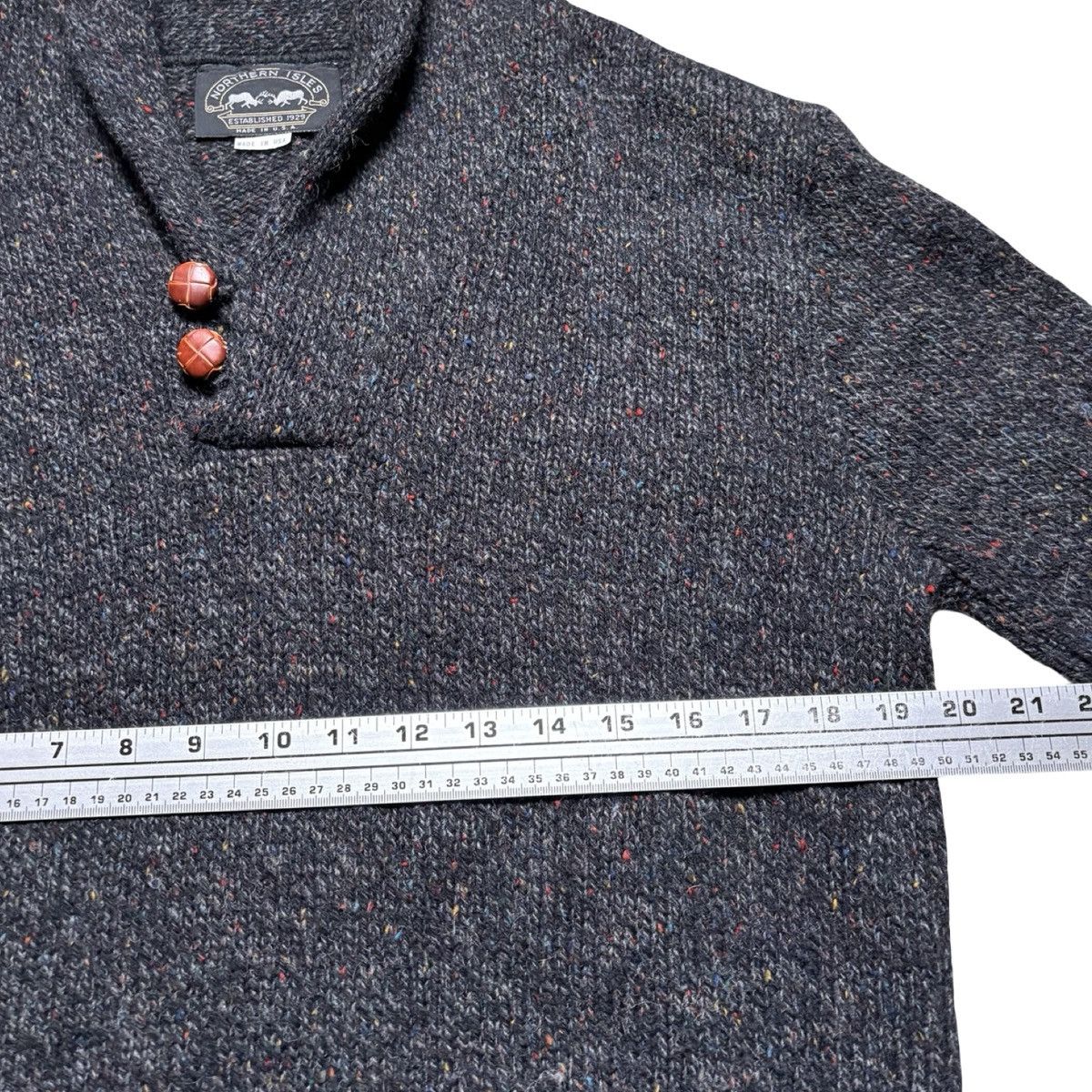Other Vintage Northern Isles Mens Shawl Collar Wool Sweater XL Size US XL / EU 56 / 4 - 4 Thumbnail