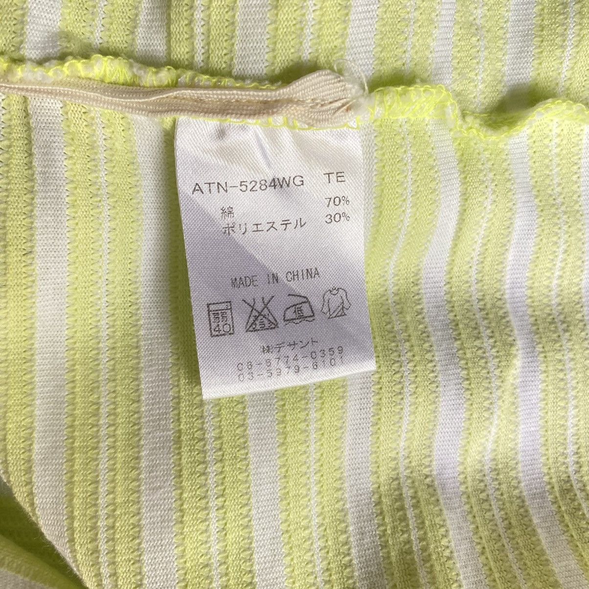 Courreges Courreges Lime Green Striped Short Sleeve Tee Size XS / US 0-2 / IT 36-38 - 10 Thumbnail