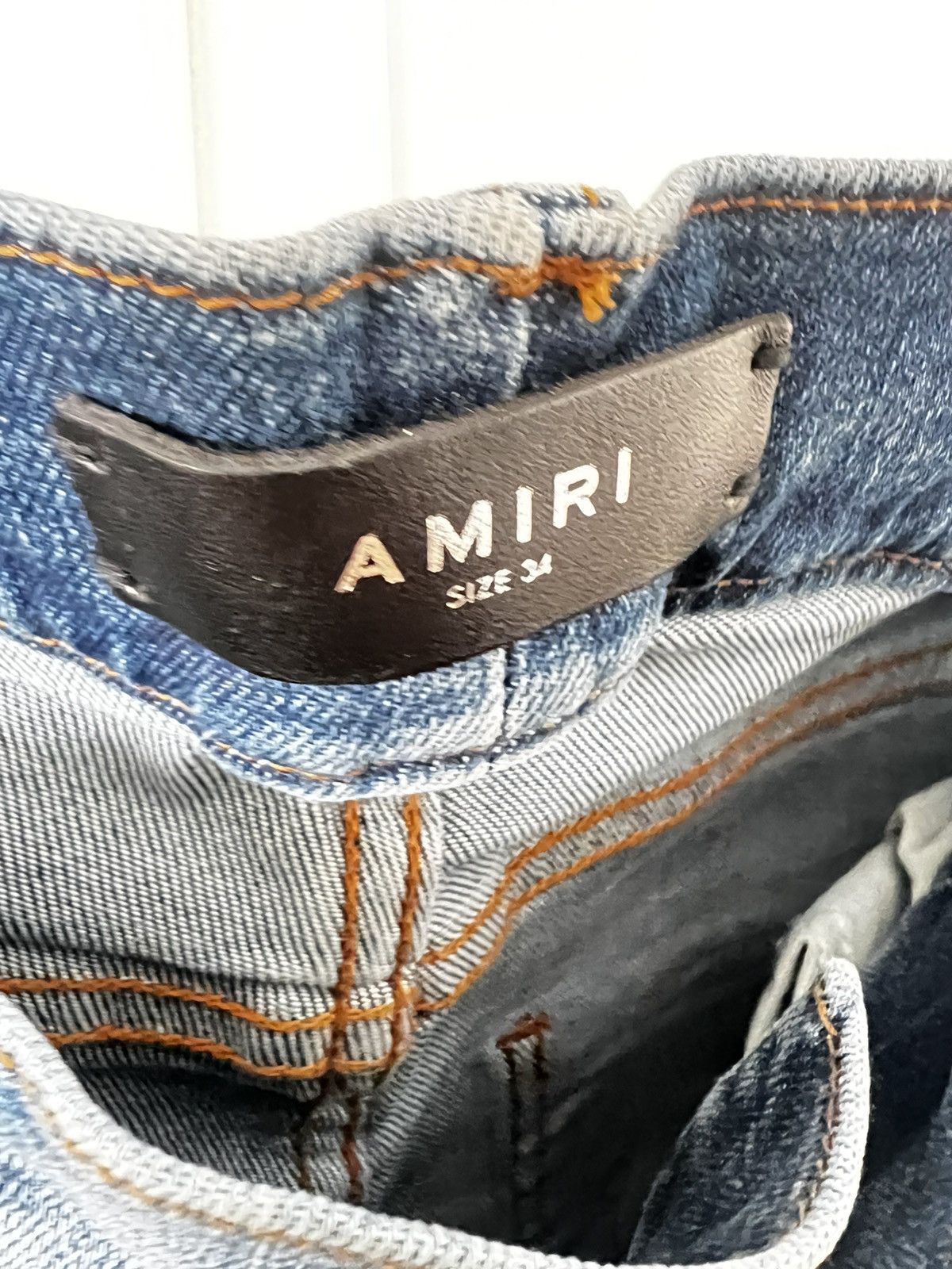 Amiri Original Amiri blue jean white leather patch Size US 34 / EU 50 - 5 Thumbnail