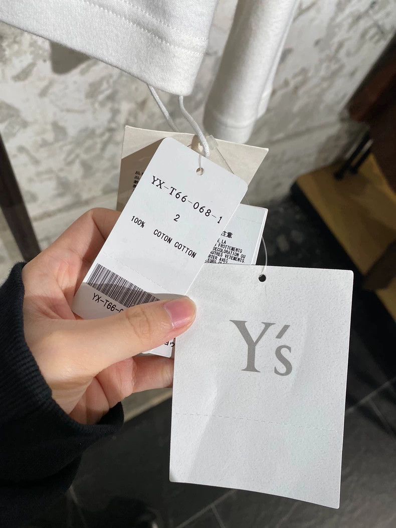 Y's Y's White Long Sleeve T-Shirt with High Neck Bottom long s Size US M / EU 48-50 / 2 - 9 Thumbnail