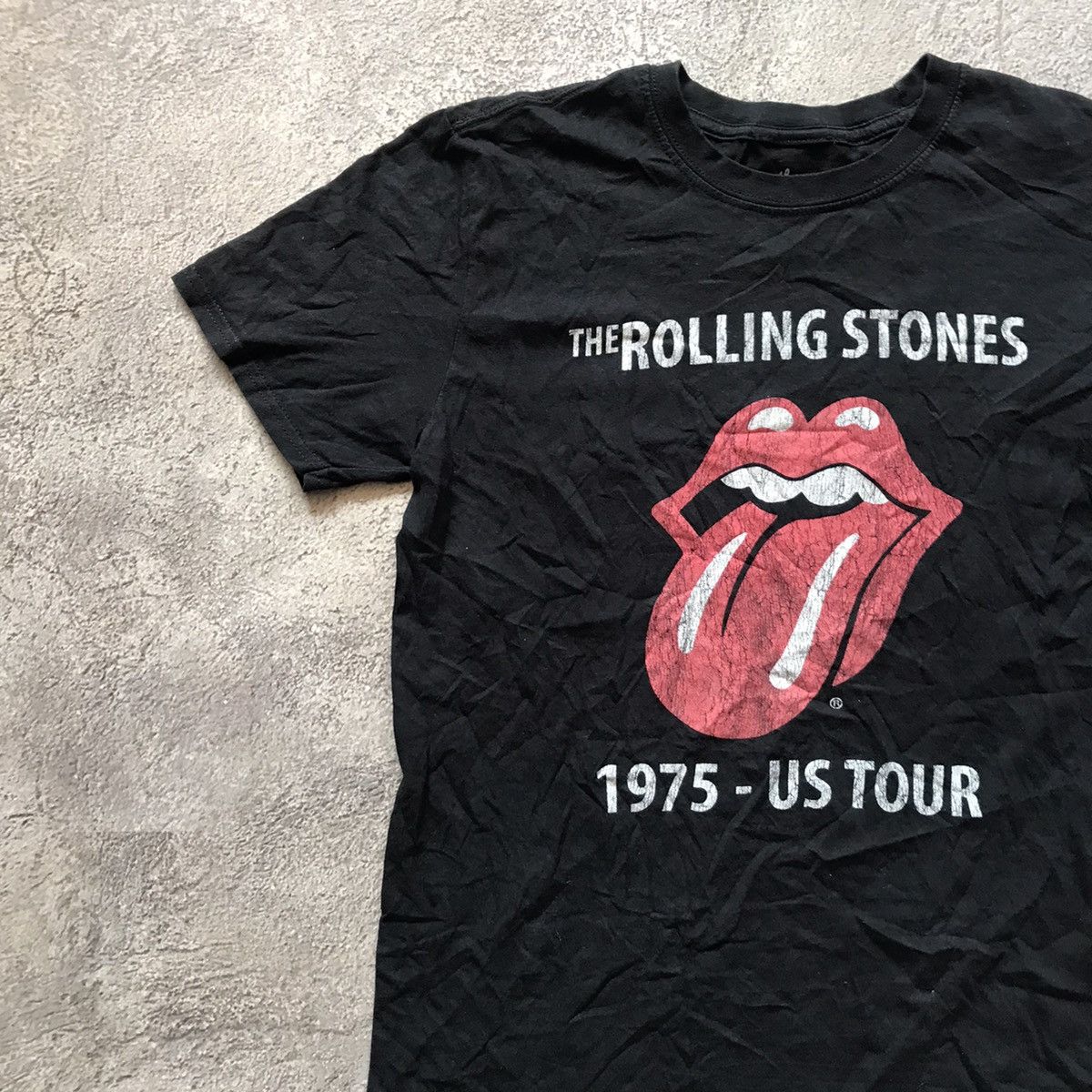 Vintage Vintage Rolling Stones 1975 US Tour Band Tee Grunge Black M Size US M / EU 48-50 / 2 - 2 Thumbnail