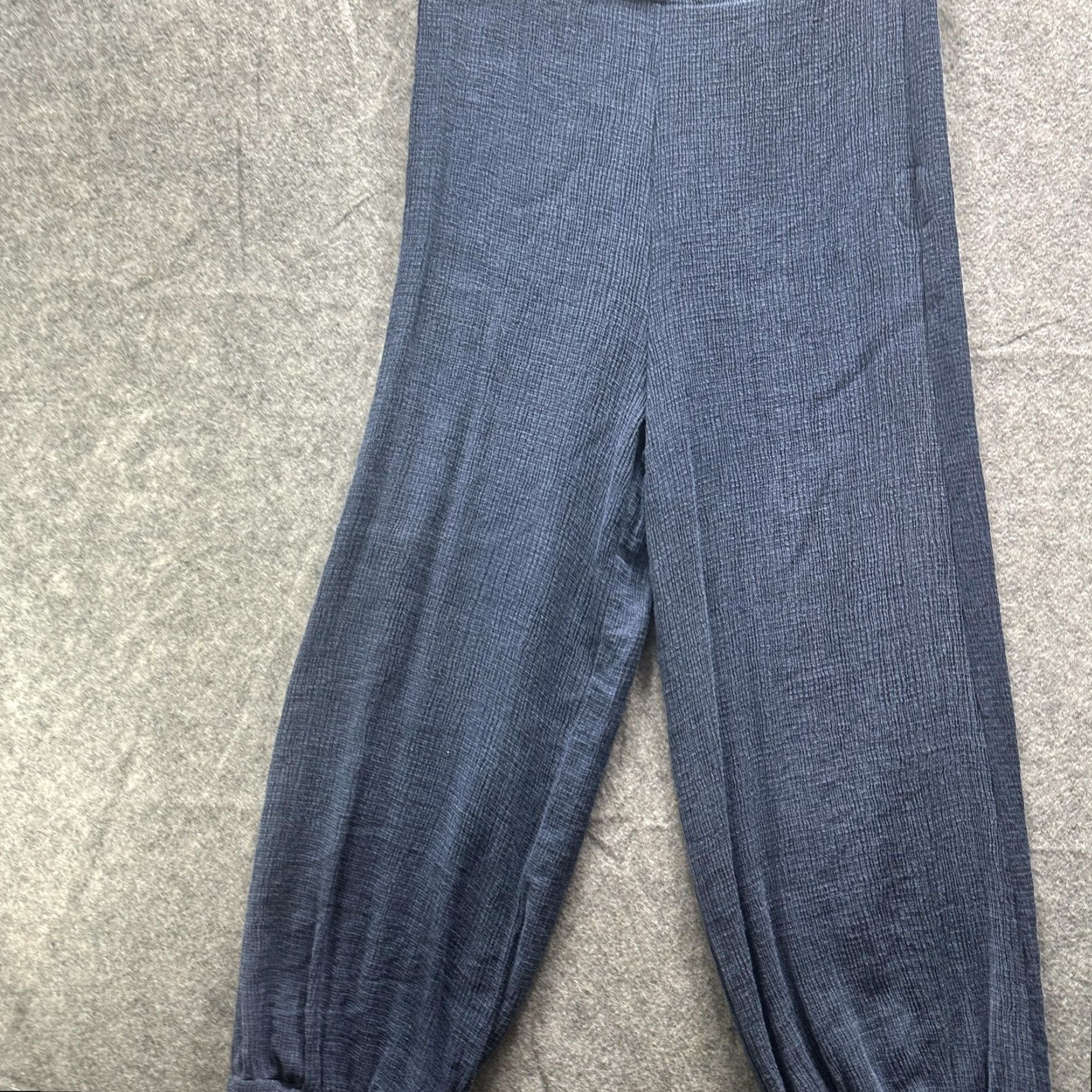 Vintage Bryn Walker Pants Womens Small Blue Textured Knit Jogger Cuffed Pull On USA Size 28" / US 6 / IT 42 - 5 Thumbnail