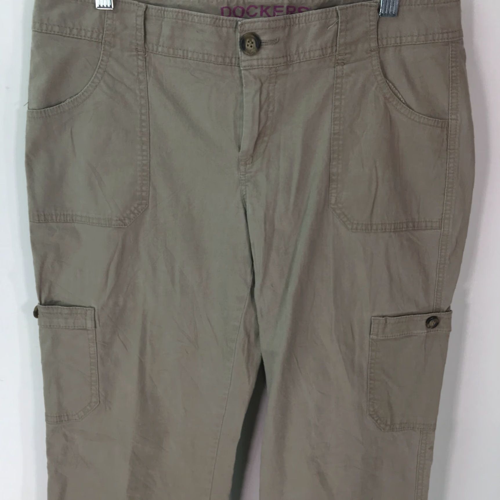 Dockers DOCKERS Womens Cargo Pants Low Rise Brown Size 10M 34X30 Casual Travel Size 32" / US 10 / IT 46 - 2 Thumbnail