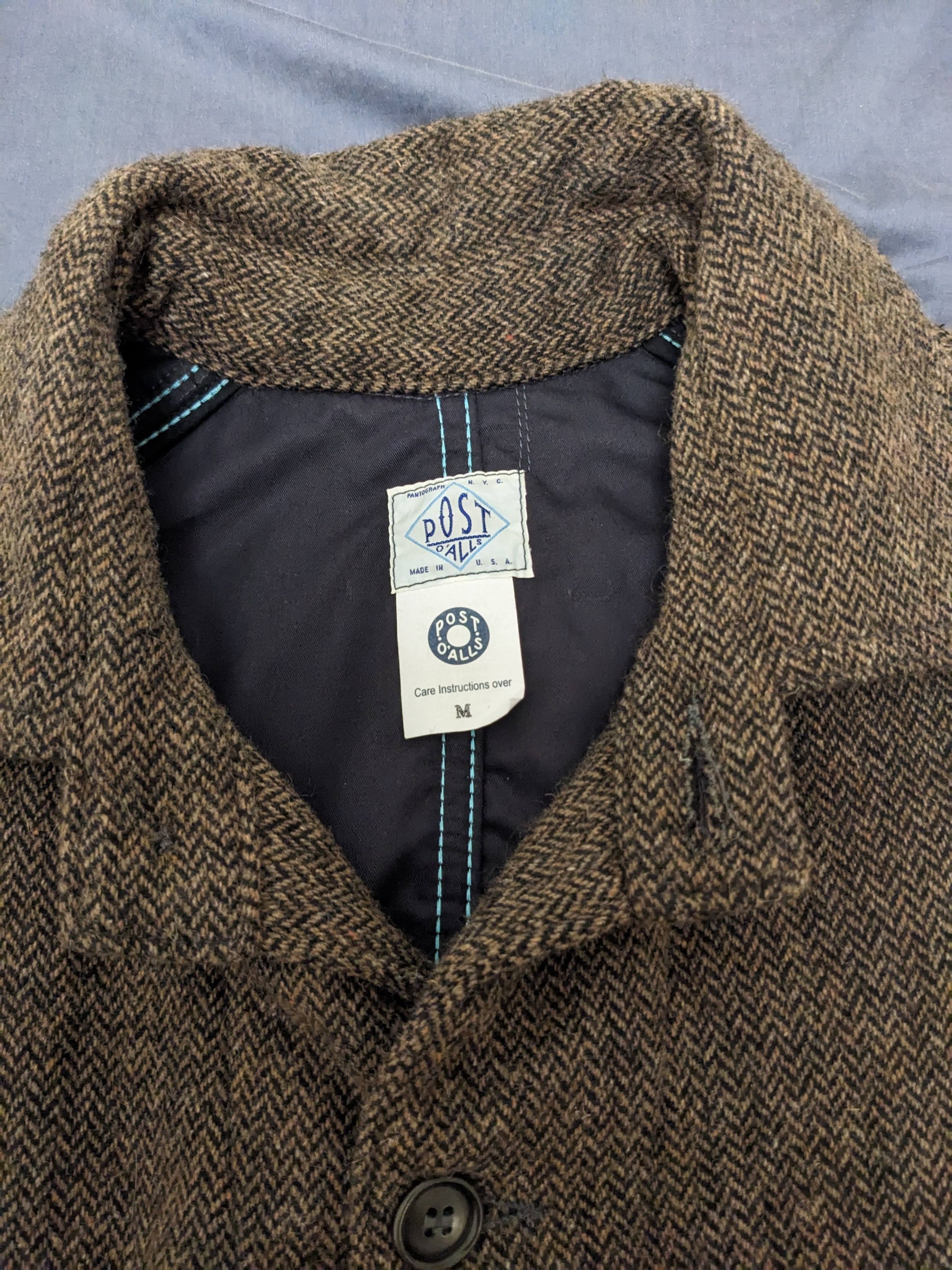 Post Overalls SB40 Herringbone Tweed wool HBT brown Size US M / EU 48-50 / 2 - 3 Thumbnail