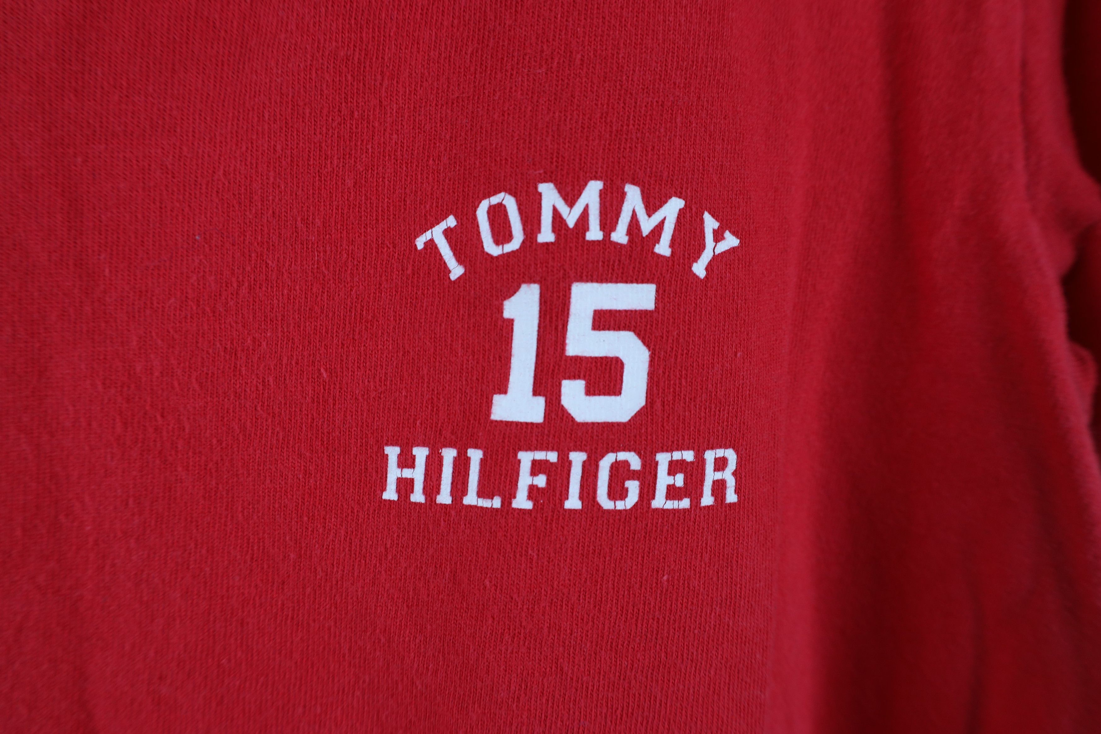 Tommy Hilfiger × Vintage Vintage 90s Tommy Hilfiger Knit Short Sleeve T-Shirt Red Size M / US 6-8 / IT 42-44 - 4 Thumbnail
