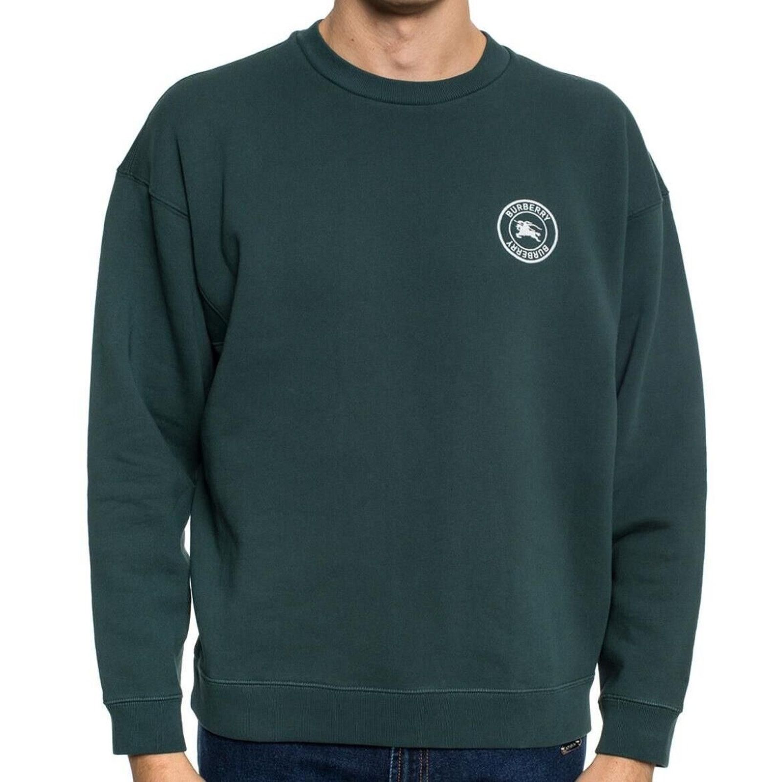 Burberry REYLIEGH GREEN COTTON WHITE KNIGHT LOGO PULLOVER SWEATER XXL Size US XXL / EU 58 / 5 - 1 Thumbnail