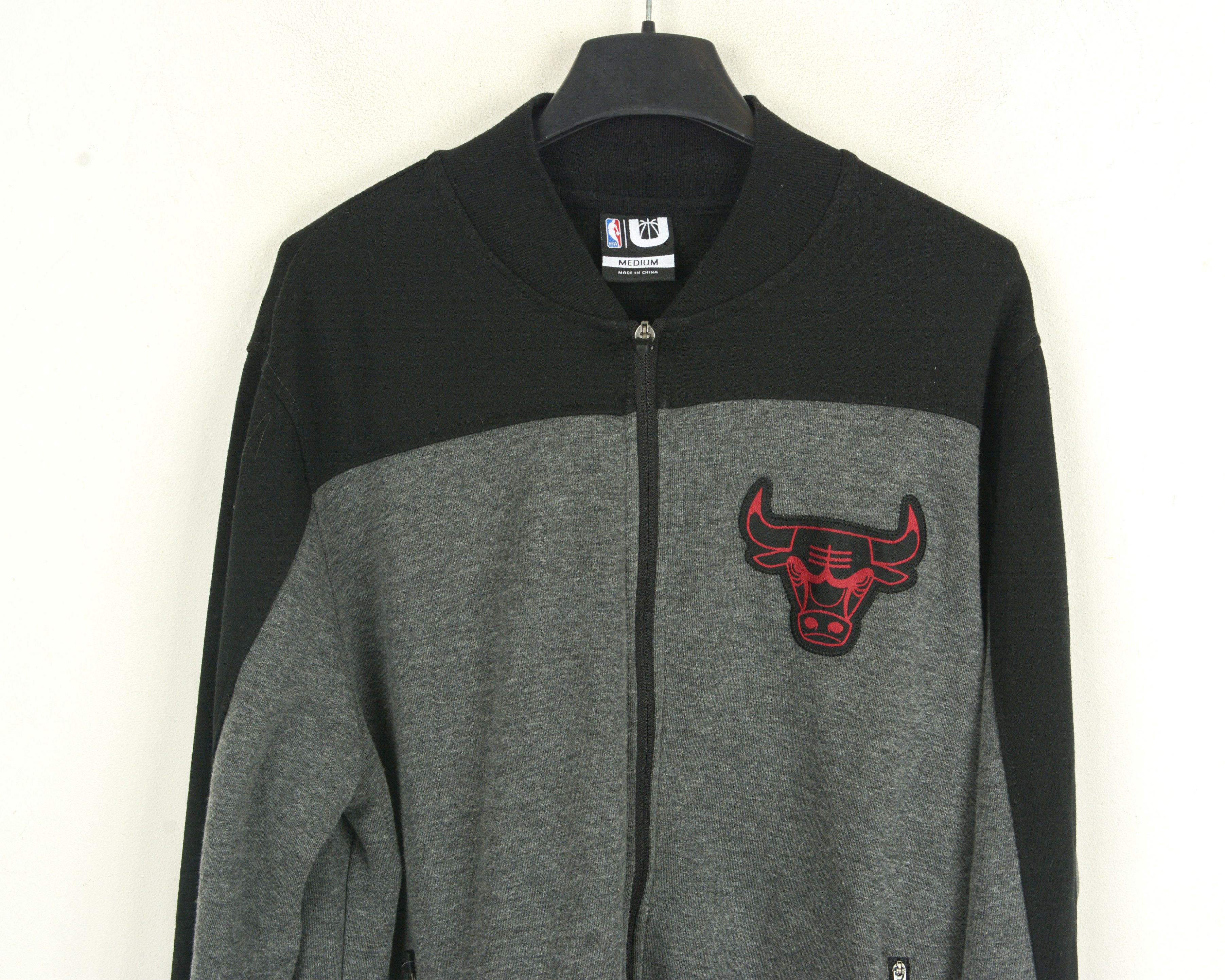 NBA Mens M Bomber Jacket Sweatshirt Jumper Grey Zip Top Size US M / EU 48-50 / 2 - 2 Thumbnail
