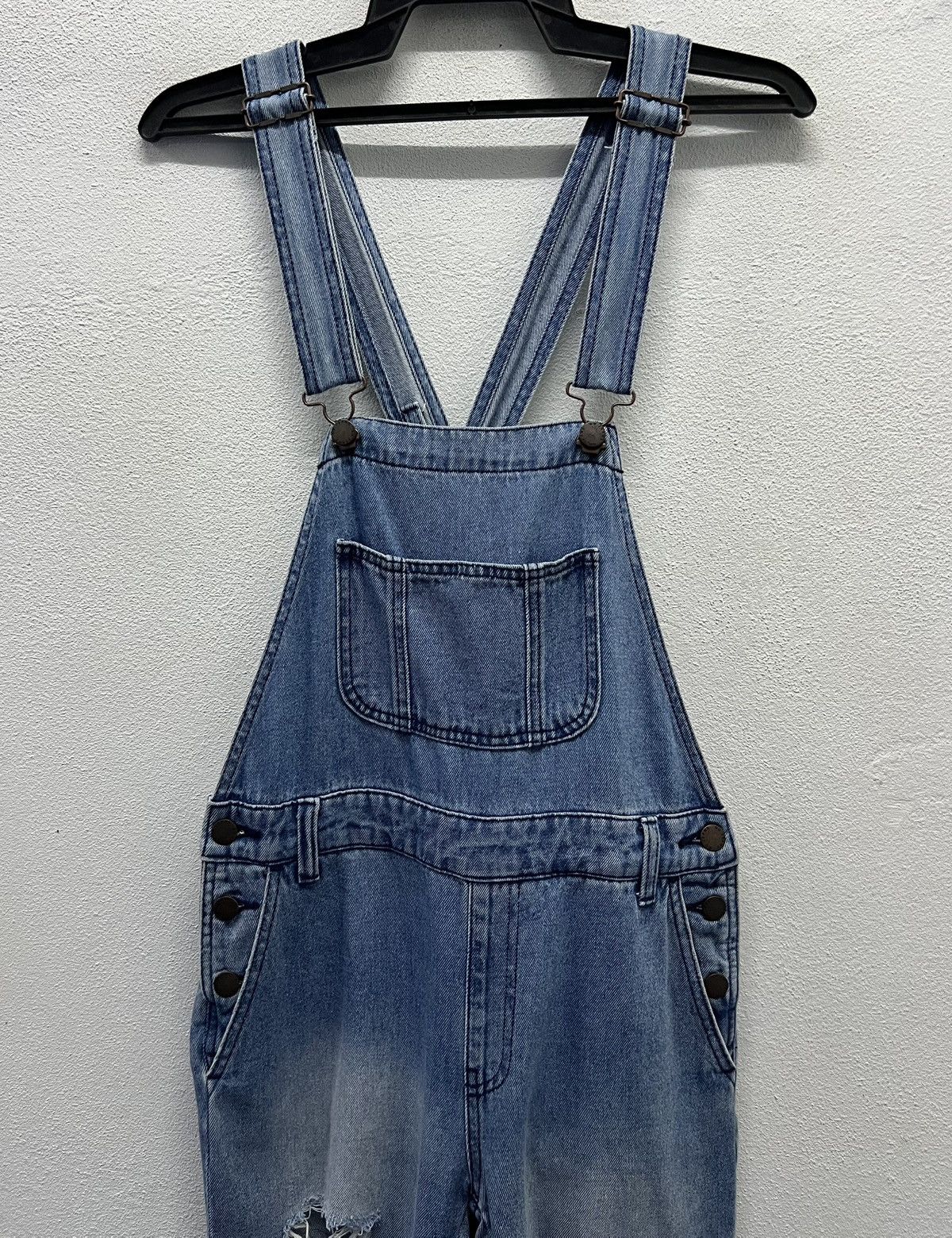 GU × Vintage GU Women’s Distressed Denim Overalls – Size M Size US 33 - 3 Thumbnail
