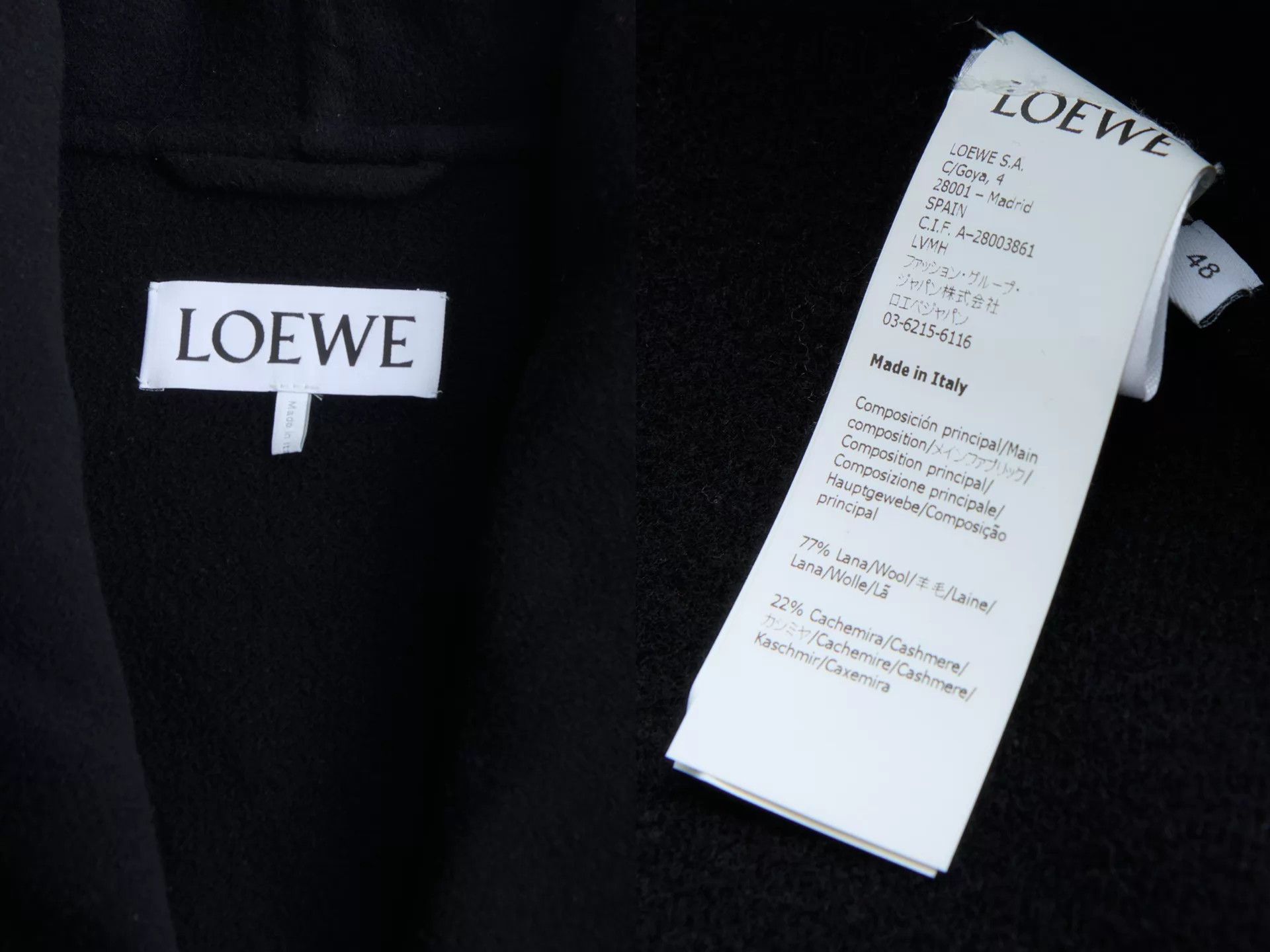 Loewe LOEWE Men’s Red Black Stripe Wool-Cashmere Belted Jacket Size US M / EU 48-50 / 2 - 9 Thumbnail