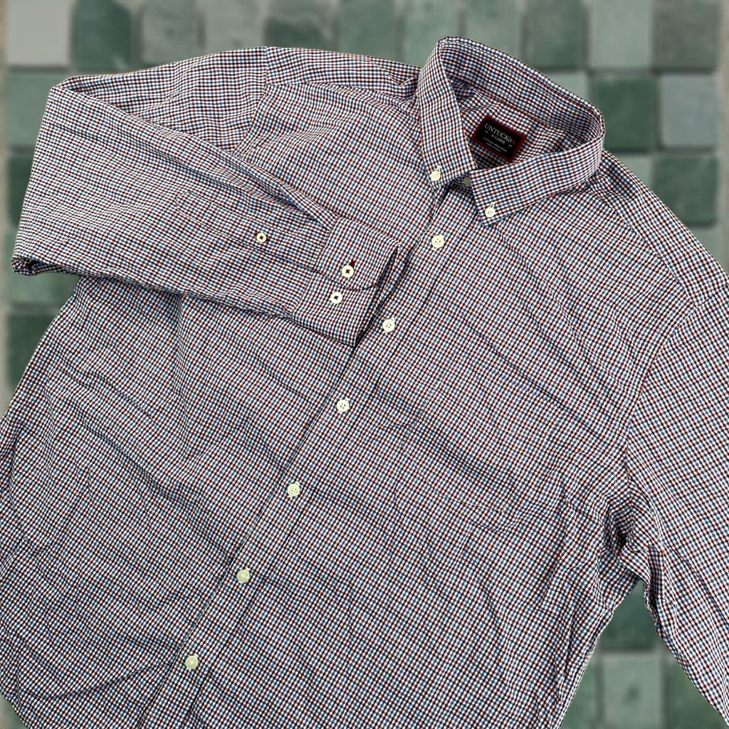 UNTUCKit UNTUCKit Performance Shirt XL Multi Gingham Check Long Sleeve Casual Office Prep Shirt Men's XL Multicolor Check-Nylon Spandex Button-Down Size US XL / EU 56 / 4 - 1 Thumbnail