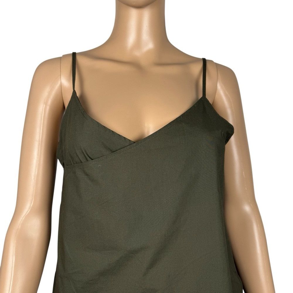 Zara NWT New ZARA Asymmetric Cotton Dark Green Top Size S Size S / US 4 / IT 40 - 9 Thumbnail