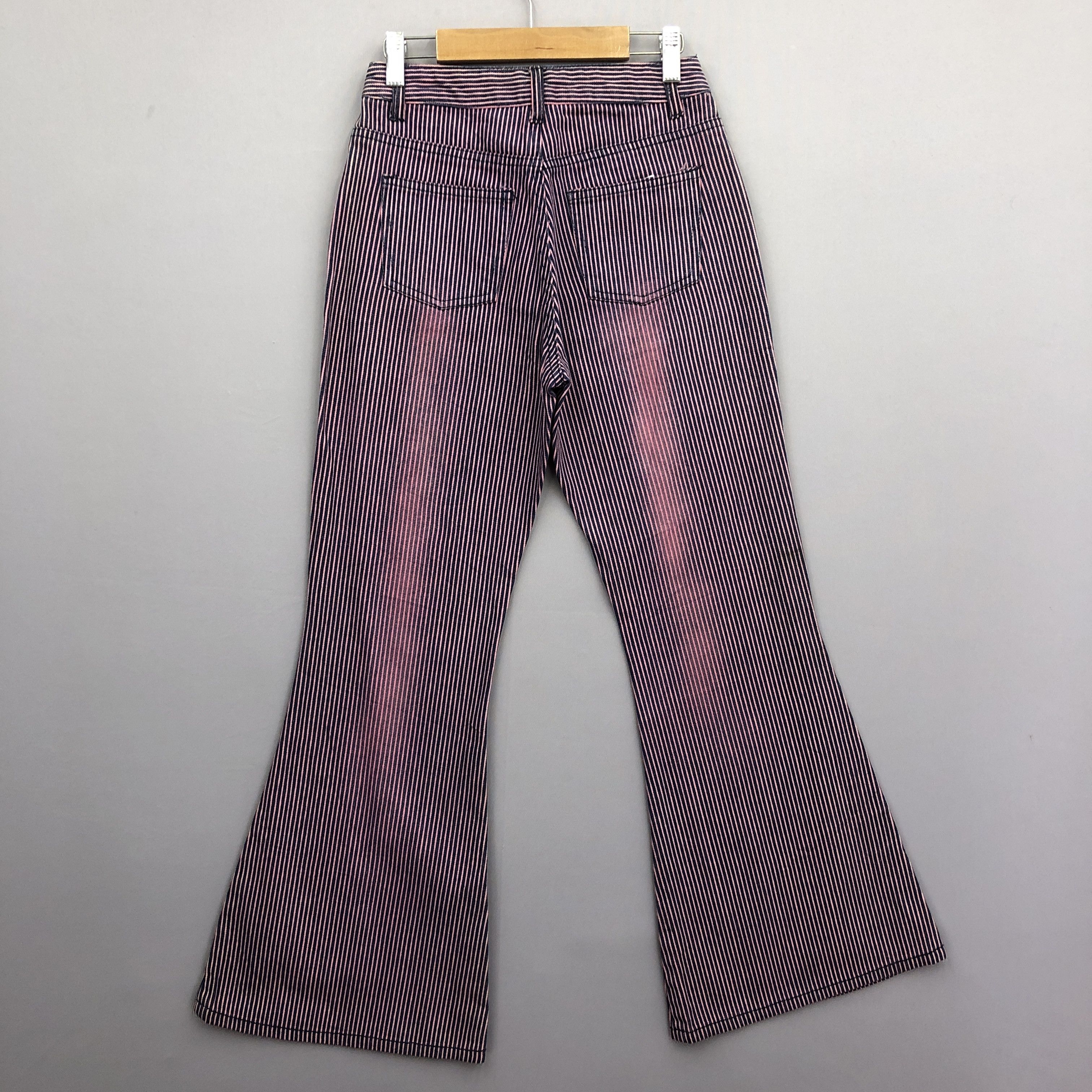 If Six Was Nine Vintage Japanese Hickory Super Wide Leg Bootcut Jeans Denim Size 24" / US 00 / IT 34 - 2 Thumbnail