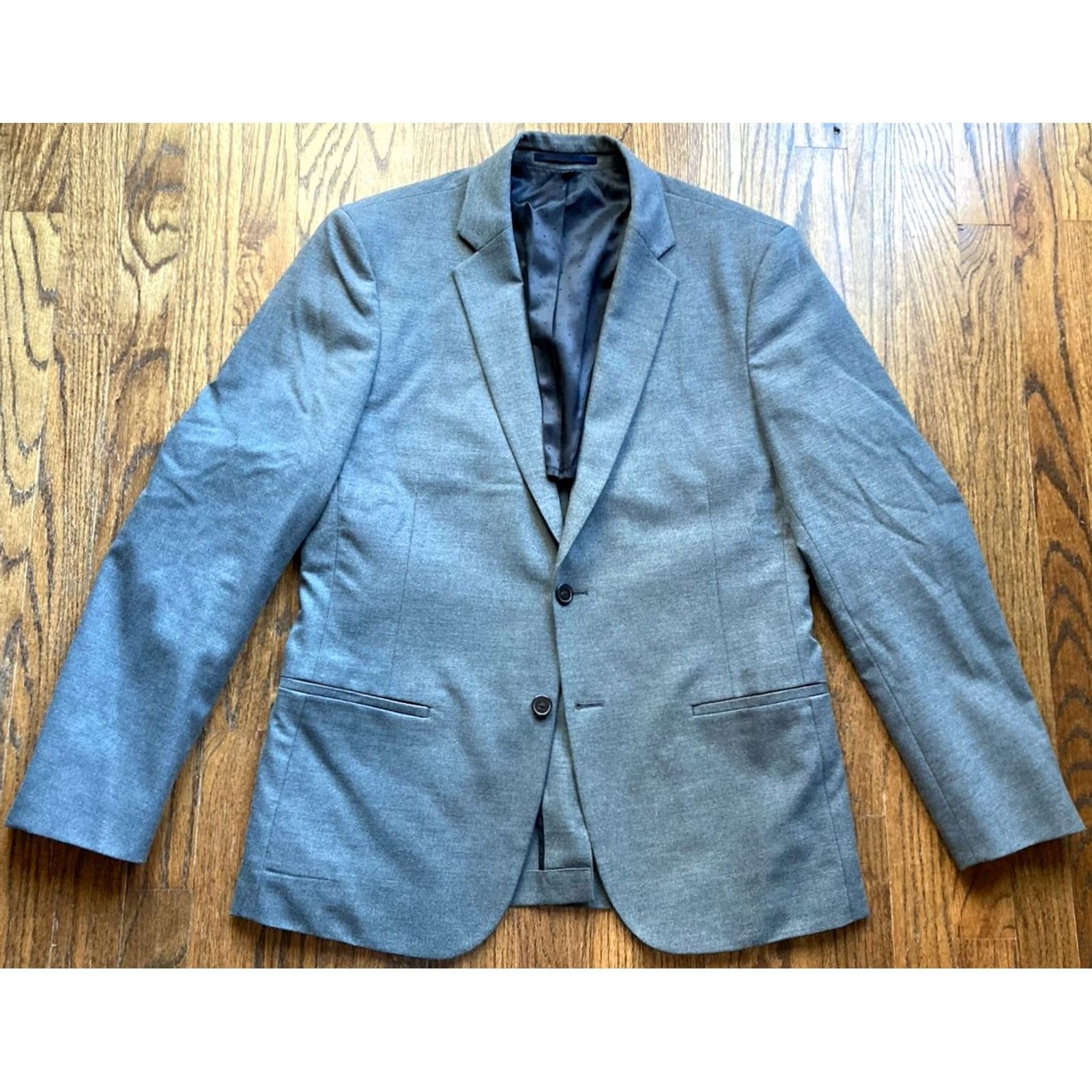 J.Crew J.CREW Blazer Mens 41R Gray Travel Destination Stretch Regular Two-Button Blazer Shirt? Size 42R - 2 Thumbnail