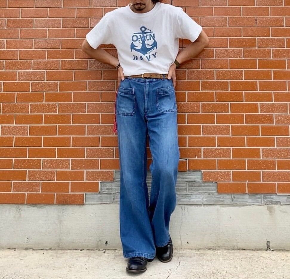 Vintage Vintage US Navy Sailor Flare Jeans Size US 31 - 1 Thumbnail