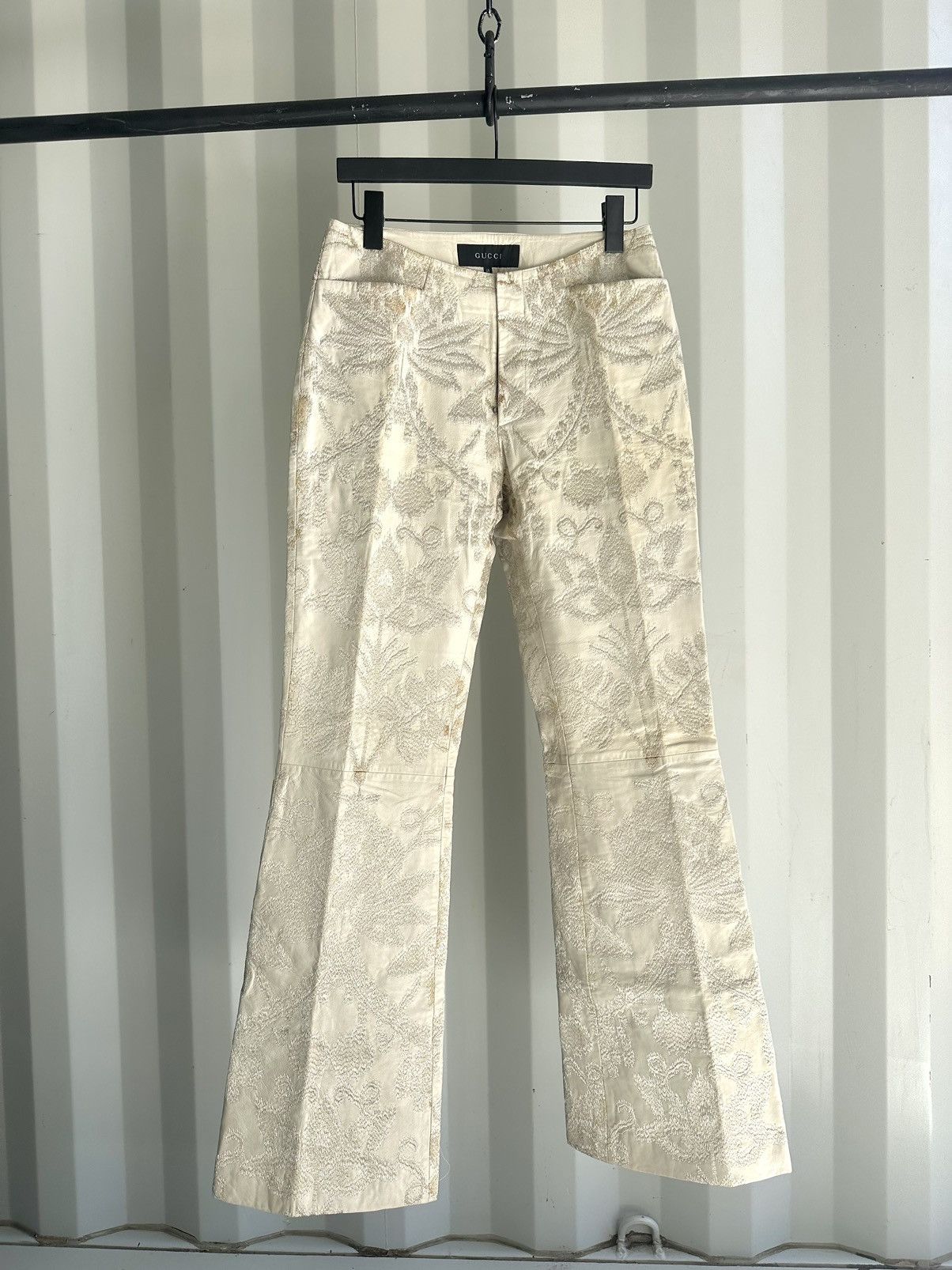 Gucci SS 2000 Embroidered Leather Pants Gucci Tom Ford Era Size US 30 / EU 46 - 1 Thumbnail