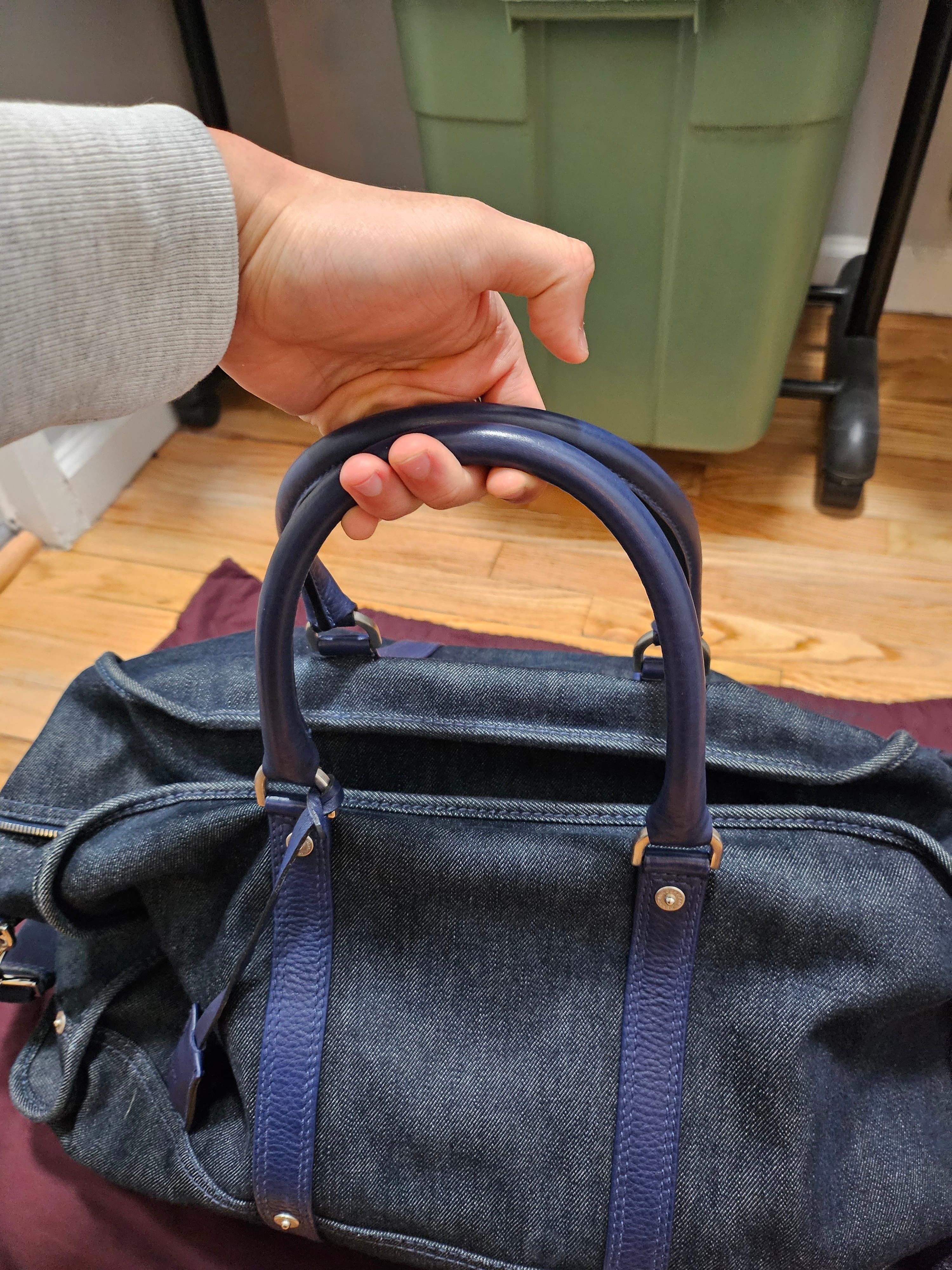 Mulberry Mulberry Denim Clipper Style Holdall Weekender Bag Size ONE SIZE - 2 Thumbnail