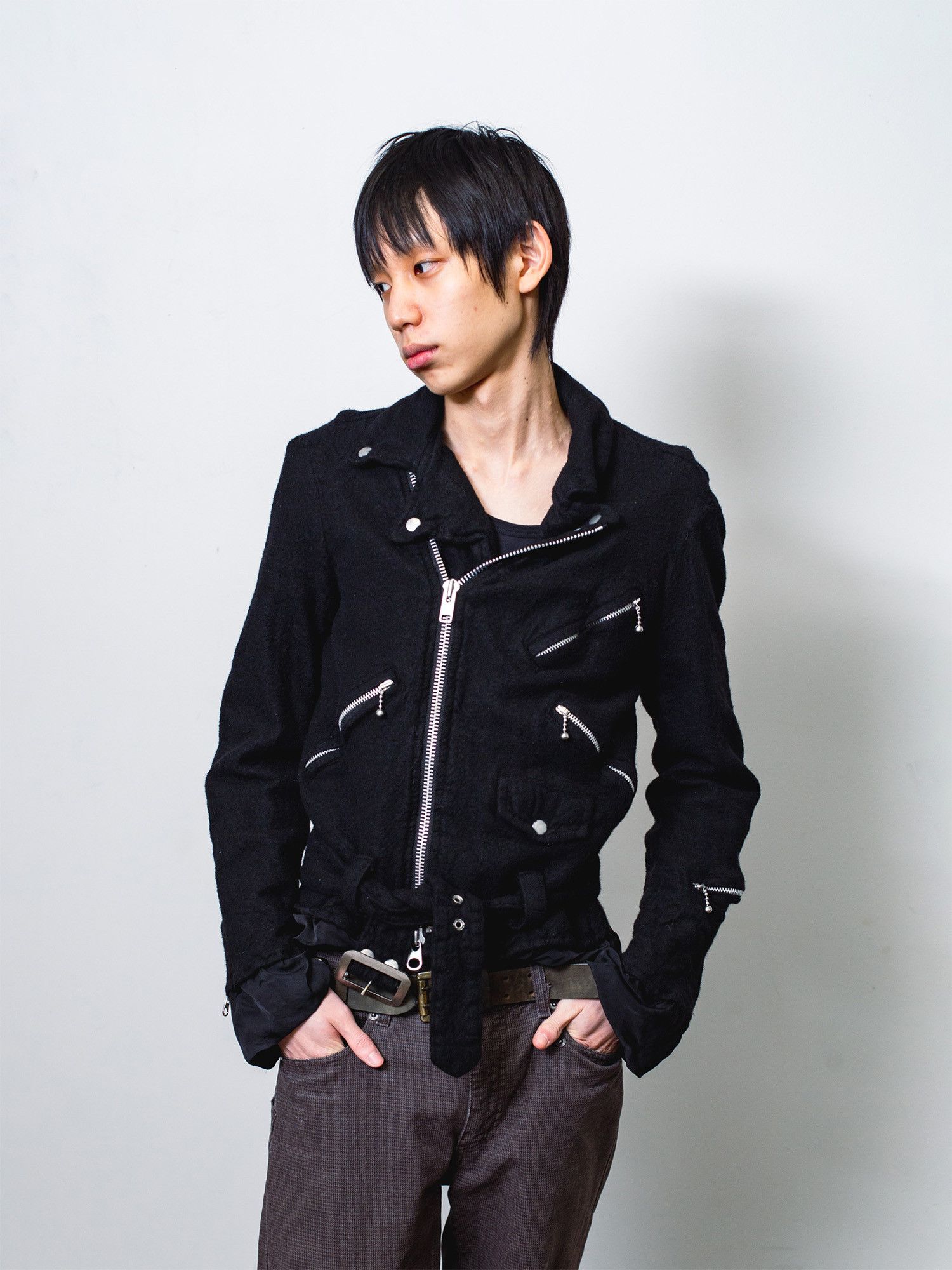 Junya Watanabe Junya Watanabe AW07 Felted Wool Biker Jacket Size US S / EU 44-46 / 1 - 4 Thumbnail