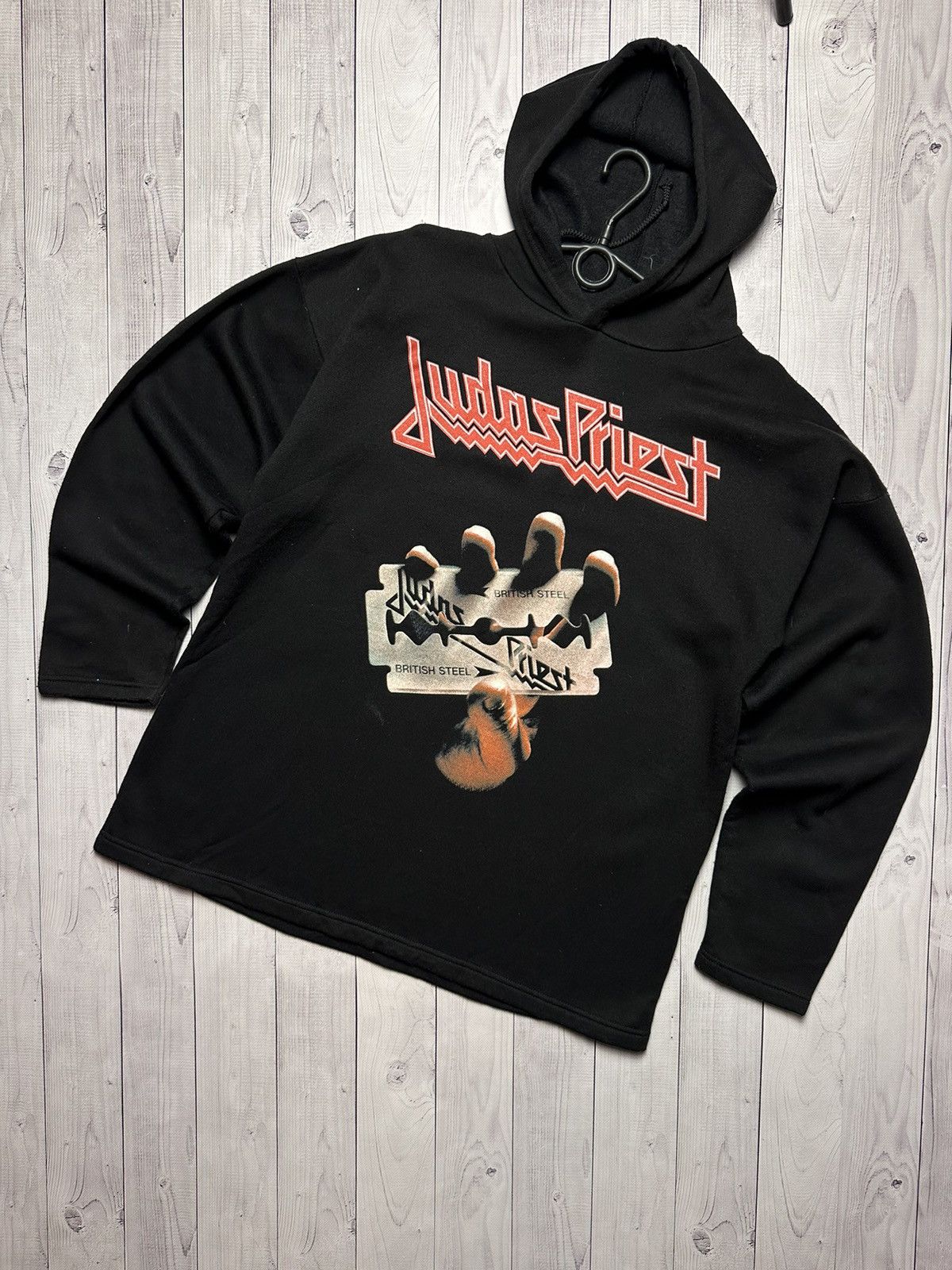 image of Band Tees x Rock T Shirt Vintage Judas Priest Rock Hoodie Size XL in Black, Men's