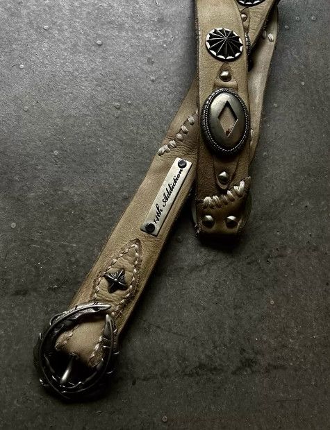 14th Addiction 14th Addiction Early Handcrafted Patchwork Leather Belt Size ONE SIZE - 3 Thumbnail