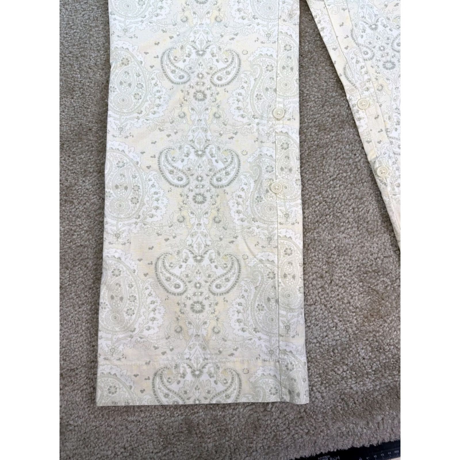 Old Navy Old Navy Women’s Pants Cotton Paisley Size 10 Boho Multicolor Regular Mid Rise Wide-Leg Dress Pants Knit Flat Front Zip Hook & Eye Drawstring Size 32" / US 10 / IT 46 - 2 Thumbnail