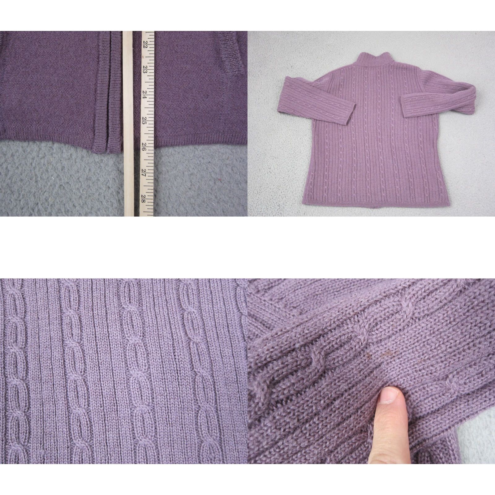 Pendleton VINTAGE Pendleton Cardigan Womens M Purple Wool Knit Sweater Full Zip 80s 90s City Classic Size M / US 6-8 / IT 42-44 - 8 Thumbnail