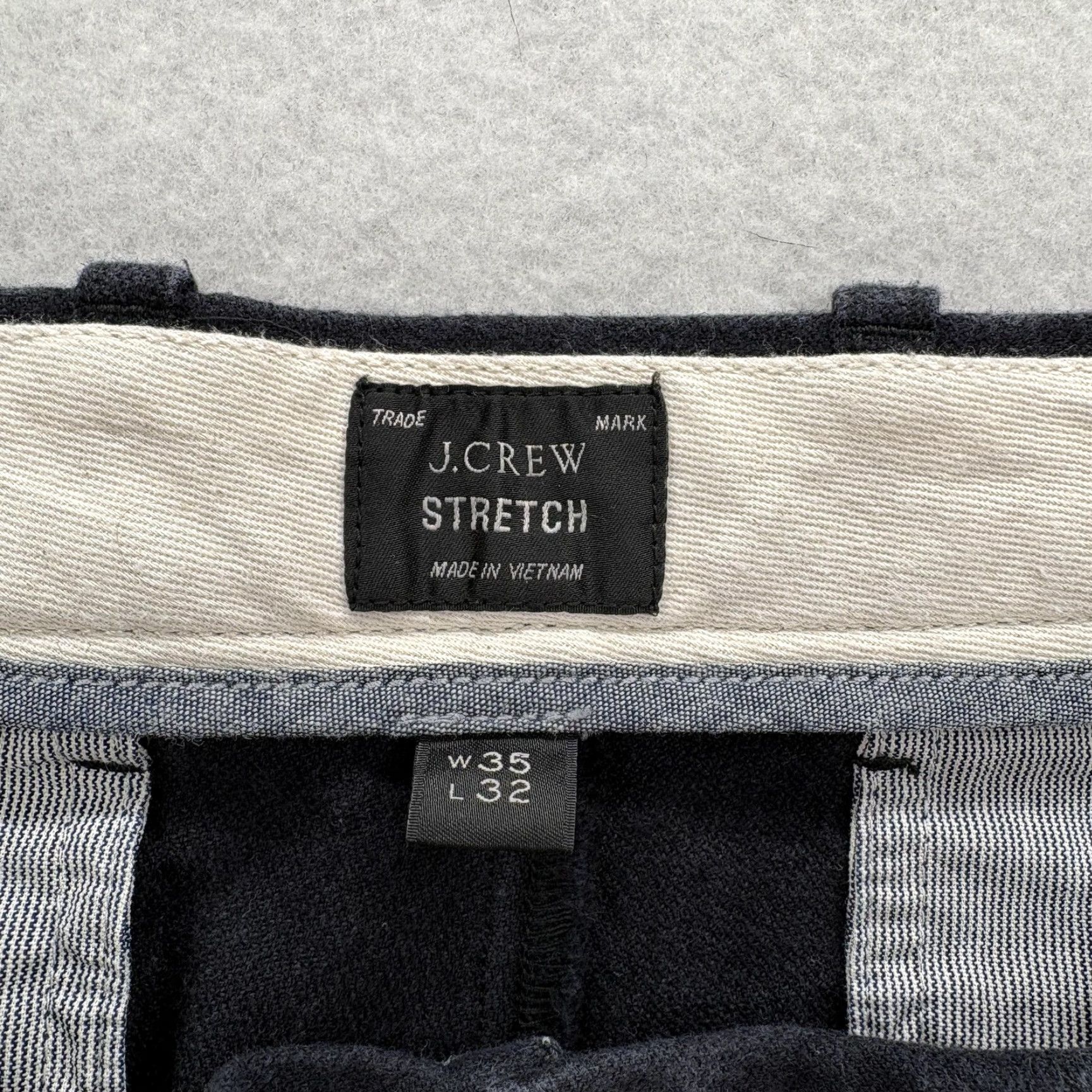 J.Crew J.Crew 484 Slim Pants Mens 35x32 Navy Blue Stretch Chino Casual Brushed Twill Size US 35 - 4 Thumbnail