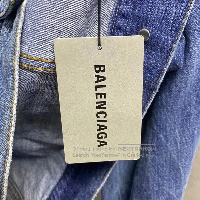 Balenciaga Balenciaga Blue Logo Denim Jacket. Size US S / EU 44-46 / 1 - 5 Thumbnail