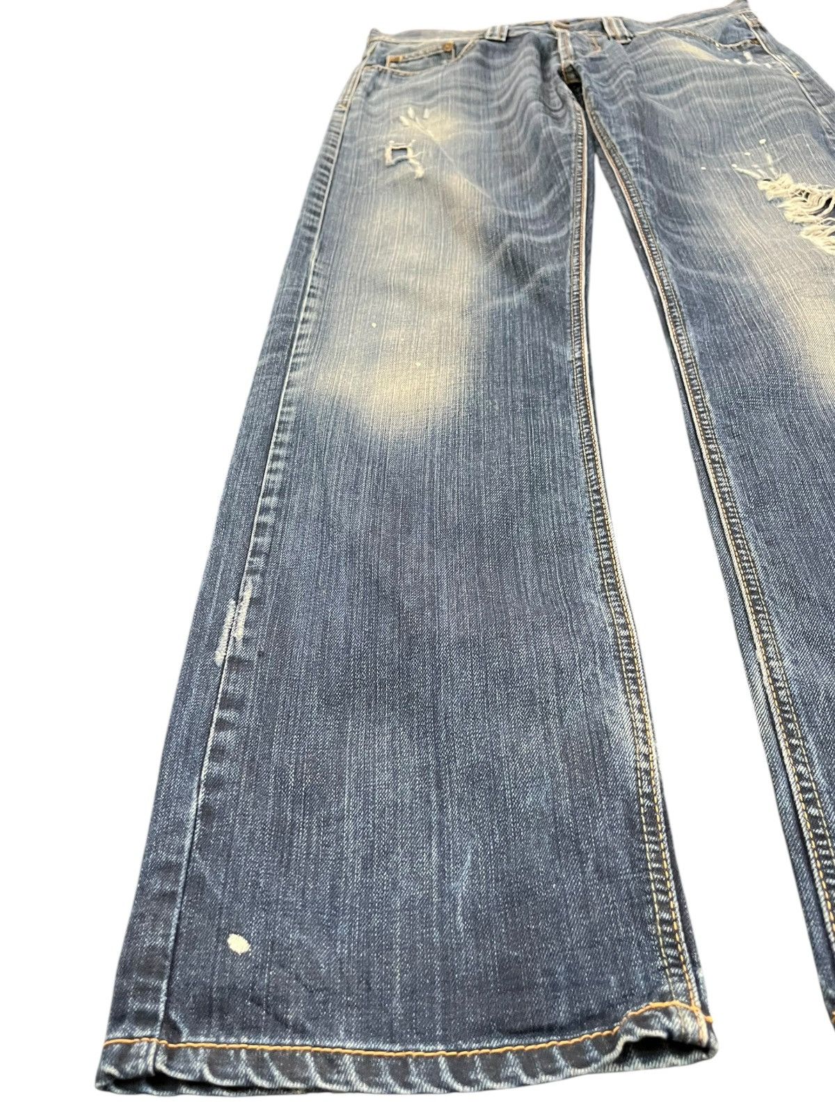 14th Addiction Vintage Benetton Regulare Ripped Grunge Distresses Denim Size US 34 / EU 50 - 4 Thumbnail
