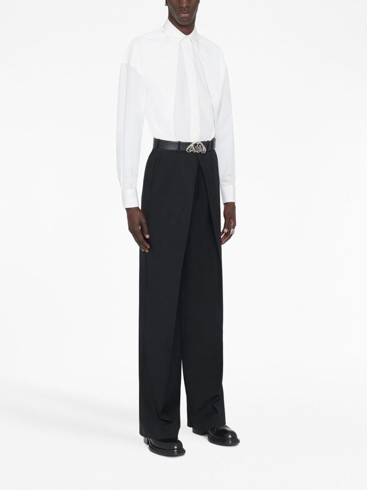 Alexander McQueen o1w1db10725 Folded Front Shirt in White Size US XL / EU 56 / 4 - 5 Thumbnail