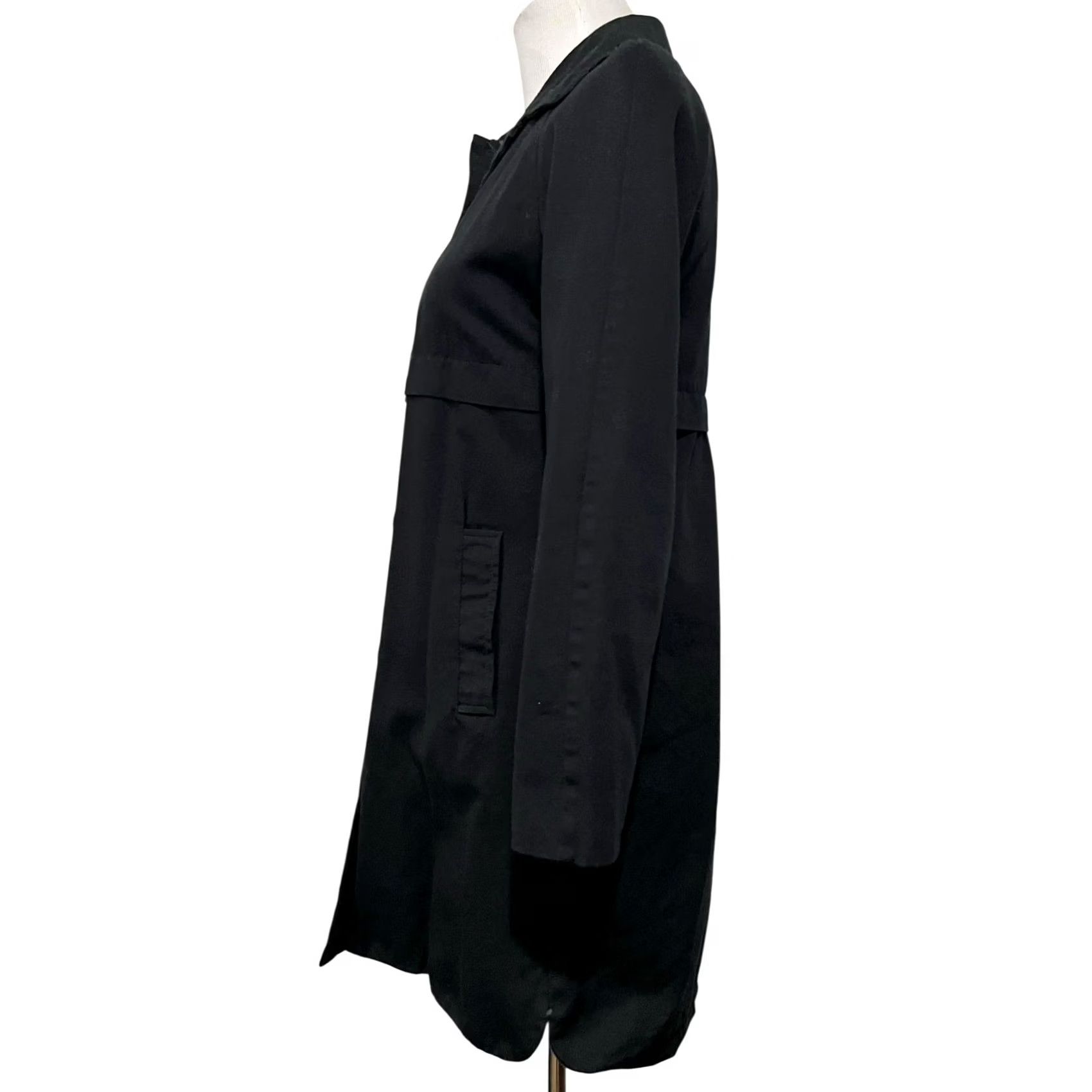 Merona VINTAGE Merona Jacket Black Cotton Button-Front Office Sz S Mid-Length Trench Coat Womens Size S / US 4 / IT 40 - 6 Thumbnail
