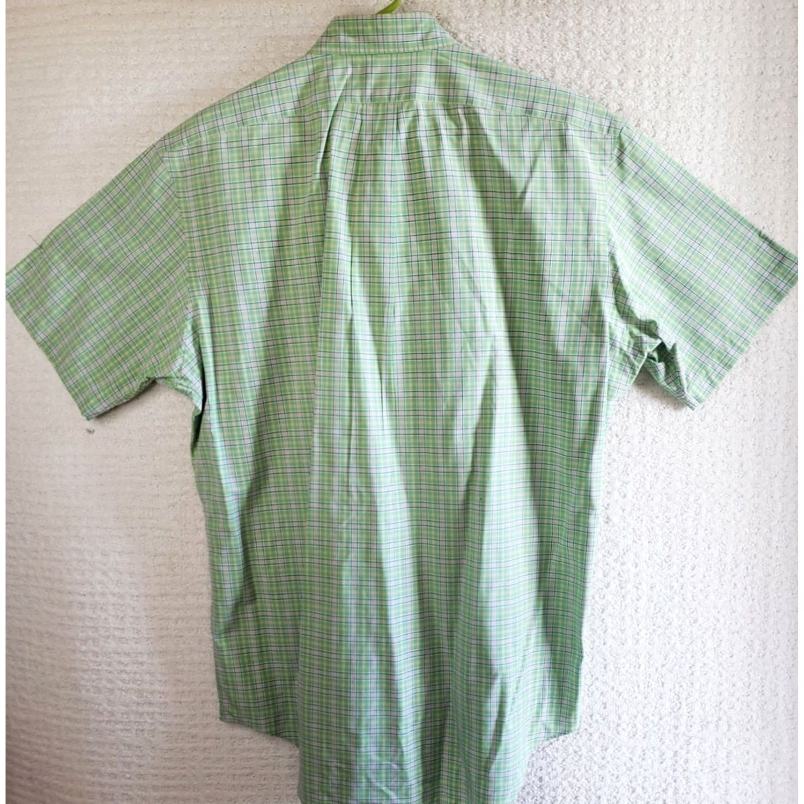 Ralph Lauren Ralph Lauren Men's L Custom Fit Green Plaid Short Sleeve Button-Up Cotton Shirt Size US L / EU 52-54 / 3 - 6 Thumbnail