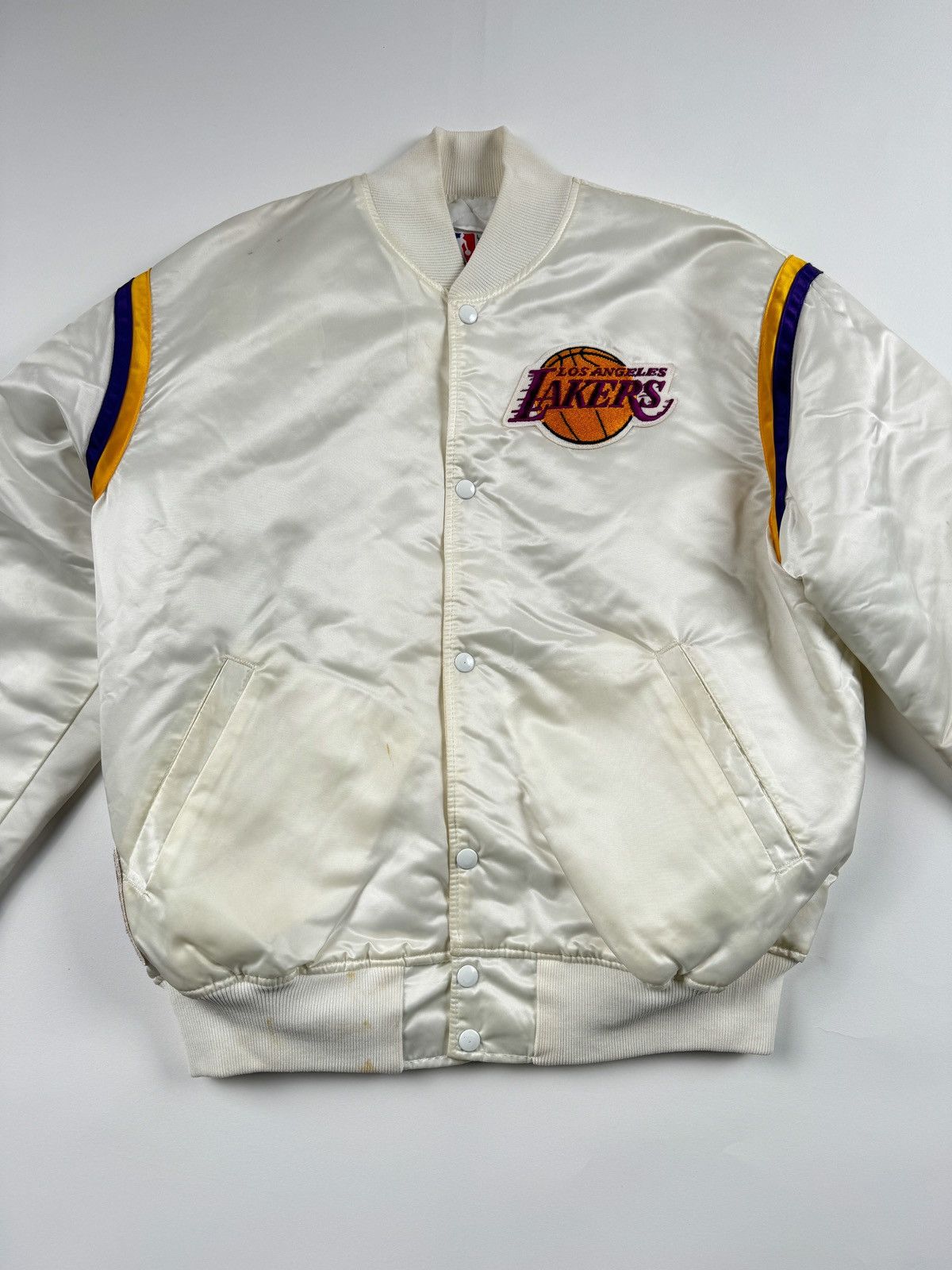 NBA × Starter × Vintage Vintage Starter L.A. Lakers Satin Jacket Size US XL / EU 56 / 4 - 2 Thumbnail